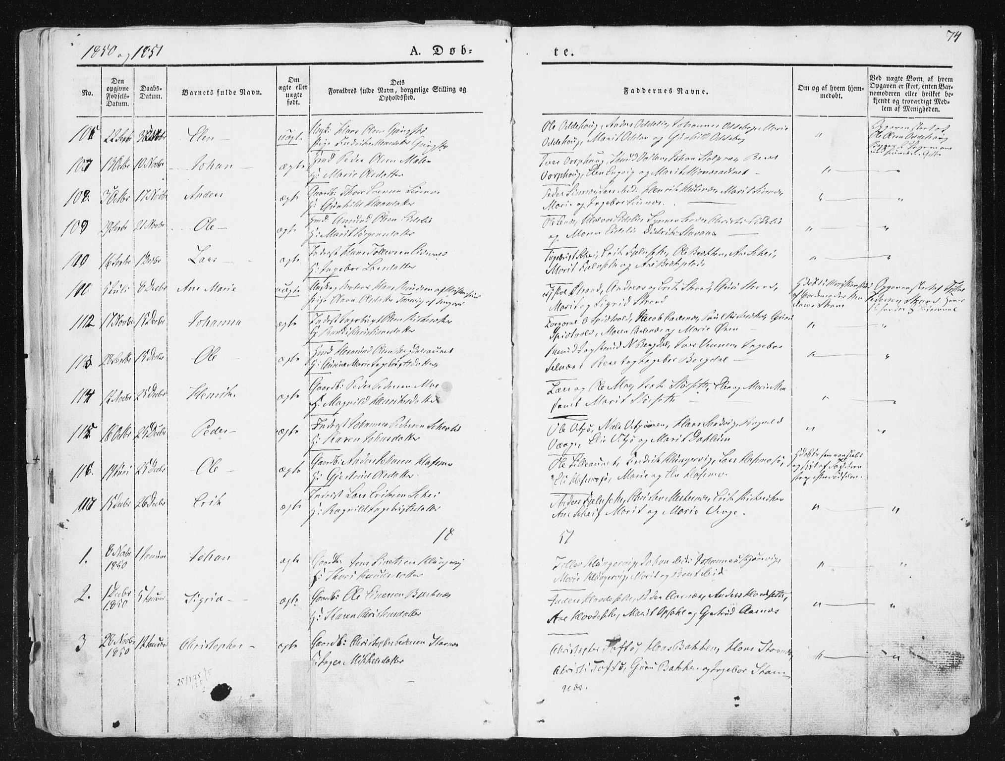 Ministerialprotokoller, klokkerbøker og fødselsregistre - Sør-Trøndelag, SAT/A-1456/630/L0493: Parish register (official) no. 630A06, 1841-1851, p. 74