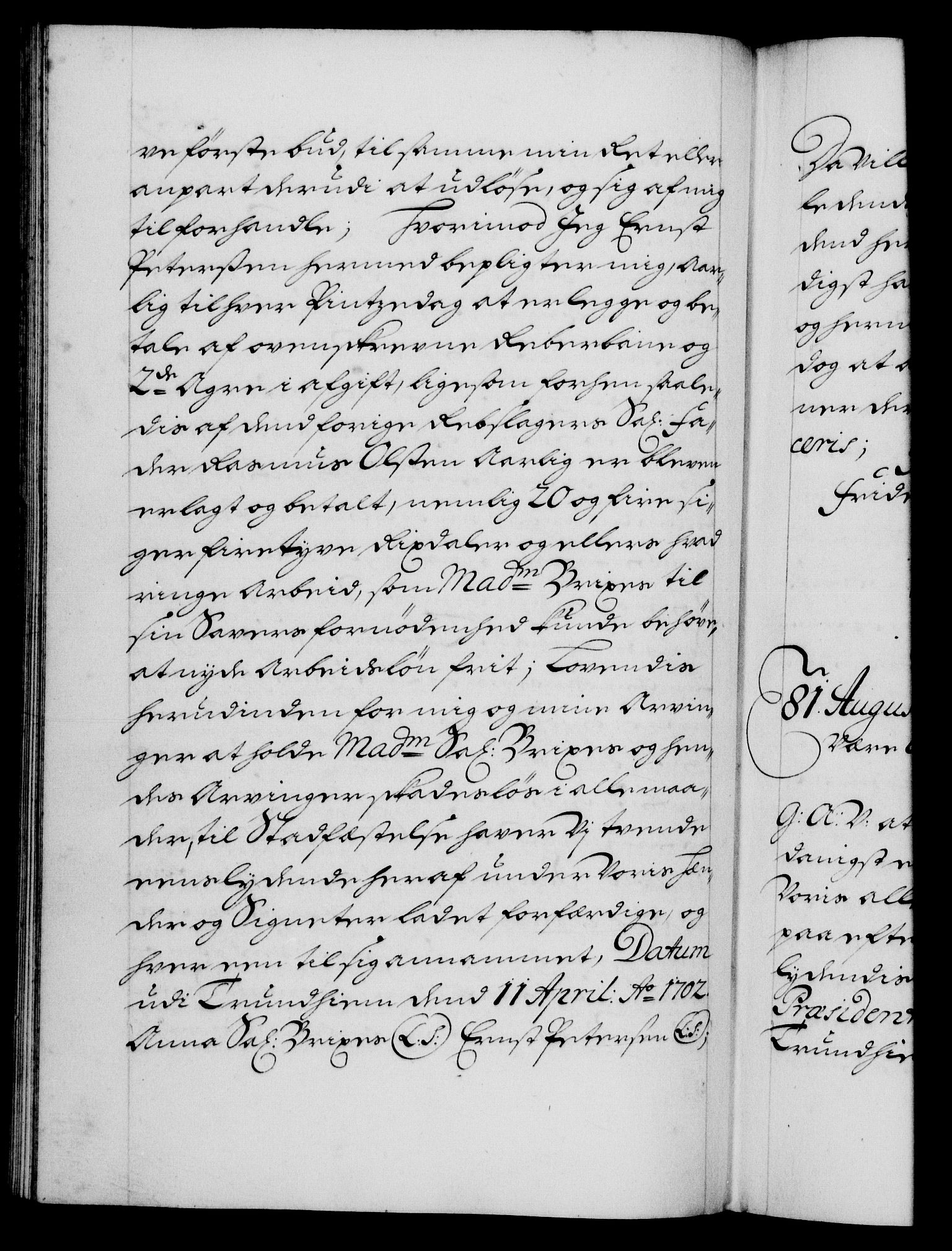 Danske Kanselli 1572-1799, RA/EA-3023/F/Fc/Fca/Fcaa/L0018: Norske registre, 1699-1703, p. 349b