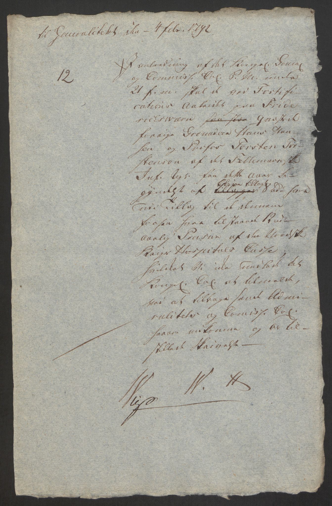 Forsvaret, Den norske kvesthuskasse/krigshospitalkasse, AV/RA-RAFA-1887/F/Fa/L0008: Konsepter, 1790-1793, p. 739