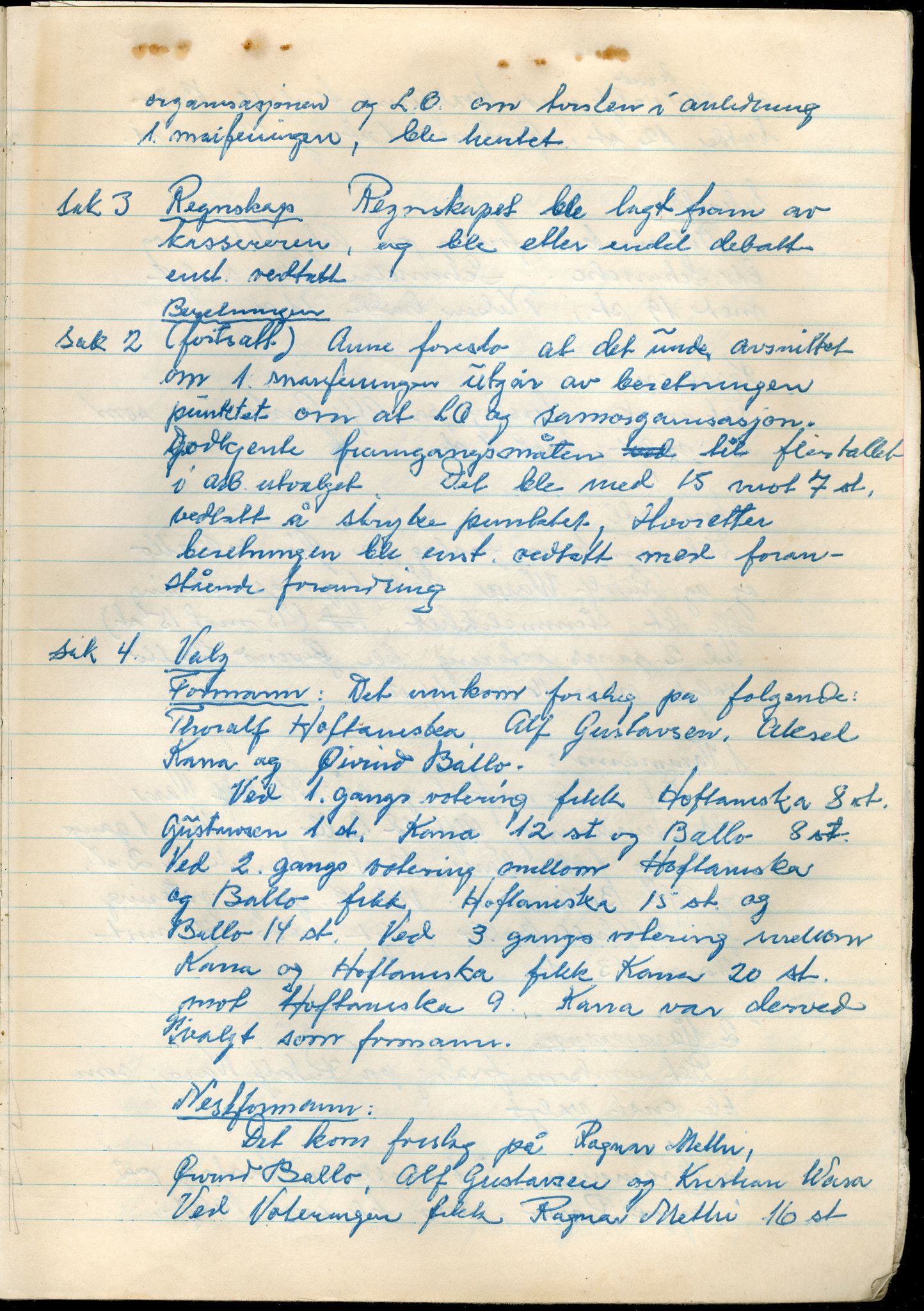 Vadsø Faglige Samorganisasjon, FMFB/A-1085/A/L0001: Styreprotokoll, 1951-1964, p. 36