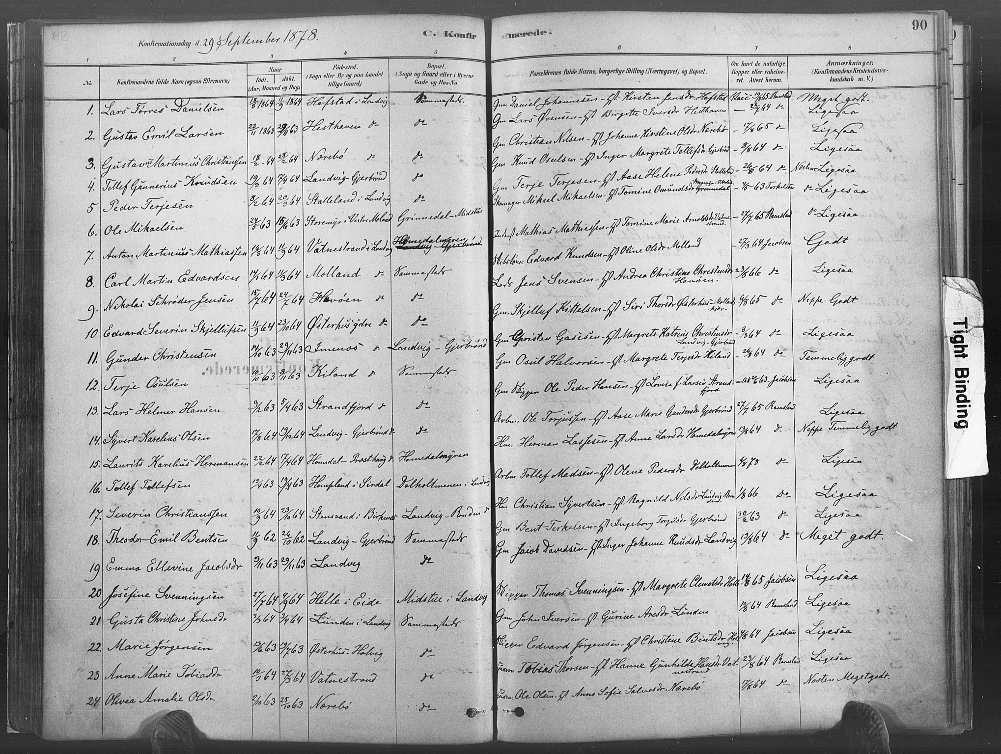 Hommedal sokneprestkontor, SAK/1111-0023/F/Fa/Fab/L0006: Parish register (official) no. A 6, 1878-1897, p. 90