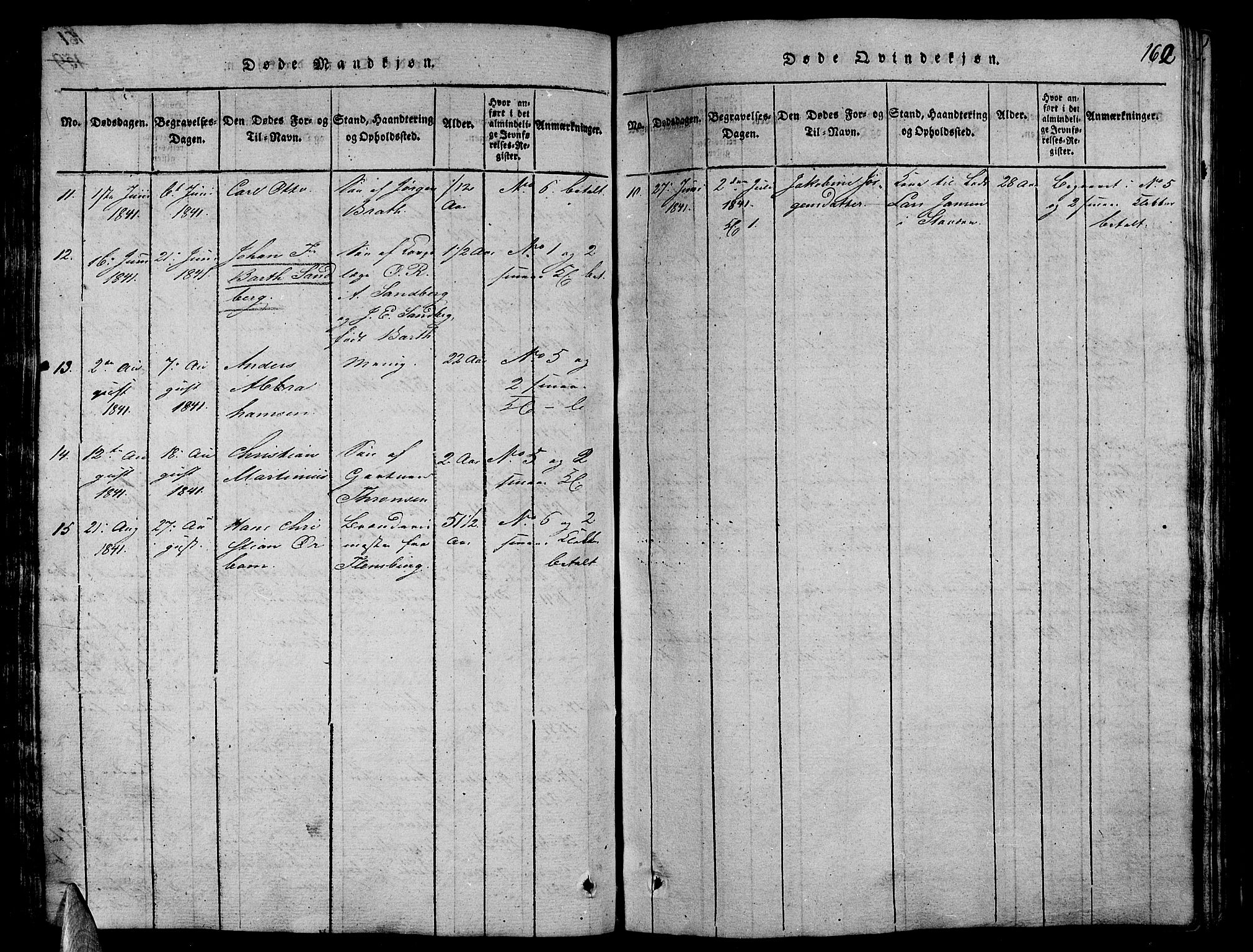 Stavern kirkebøker, SAKO/A-318/G/Ga/L0001: Parish register (copy) no. 1, 1817-1841, p. 162