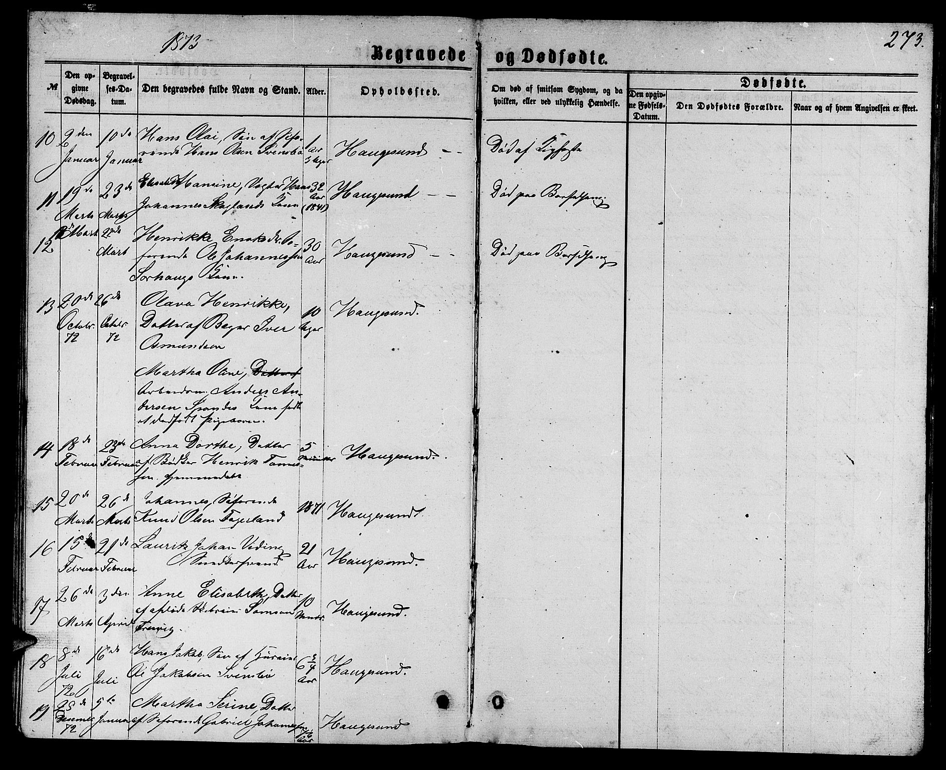 Torvastad sokneprestkontor, AV/SAST-A -101857/H/Ha/Hab/L0007: Parish register (copy) no. B 7, 1866-1873, p. 273