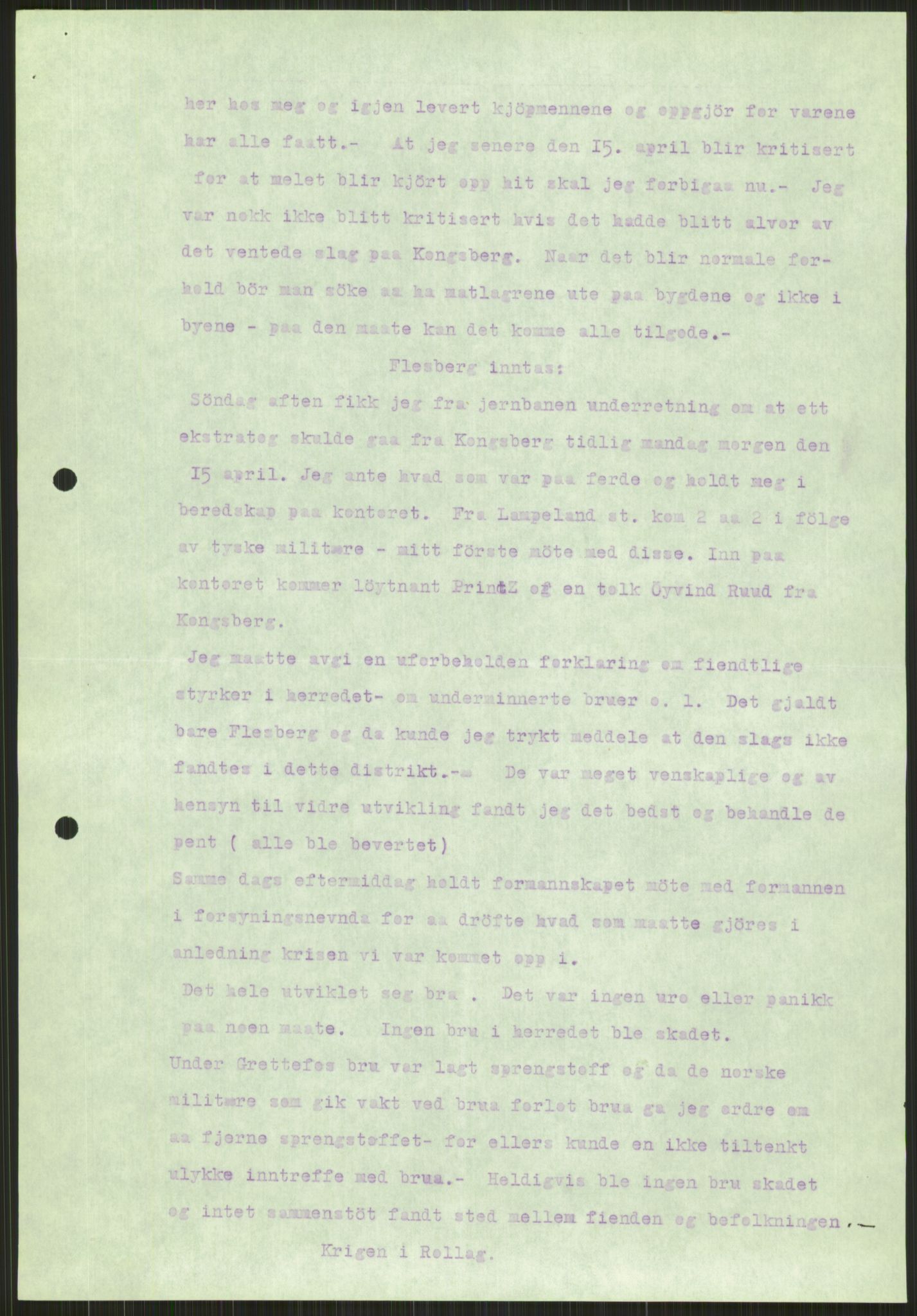 Forsvaret, Forsvarets krigshistoriske avdeling, AV/RA-RAFA-2017/Y/Ya/L0014: II-C-11-31 - Fylkesmenn.  Rapporter om krigsbegivenhetene 1940., 1940, p. 320