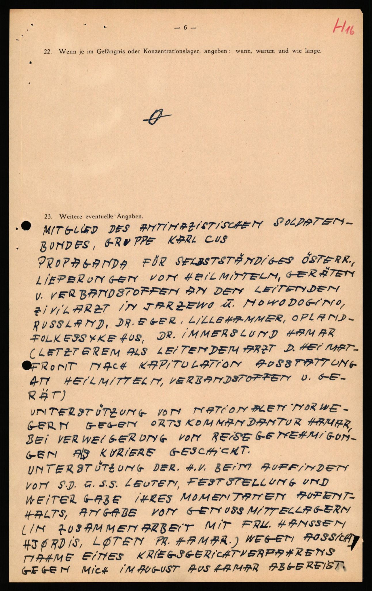 Forsvaret, Forsvarets overkommando II, AV/RA-RAFA-3915/D/Db/L0039: CI Questionaires. Tyske okkupasjonsstyrker i Norge. Østerrikere., 1945-1946, p. 55