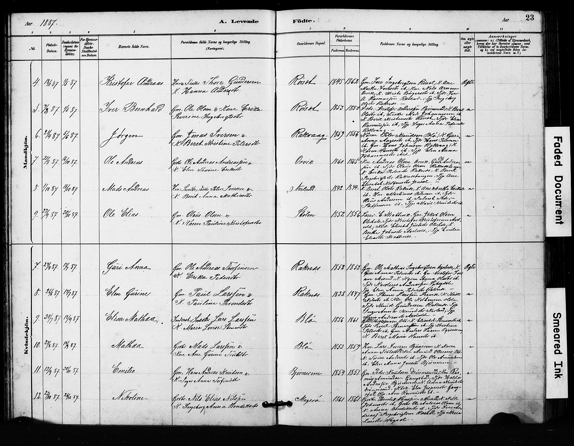 Ministerialprotokoller, klokkerbøker og fødselsregistre - Møre og Romsdal, AV/SAT-A-1454/563/L0737: Parish register (copy) no. 563C01, 1878-1916, p. 23