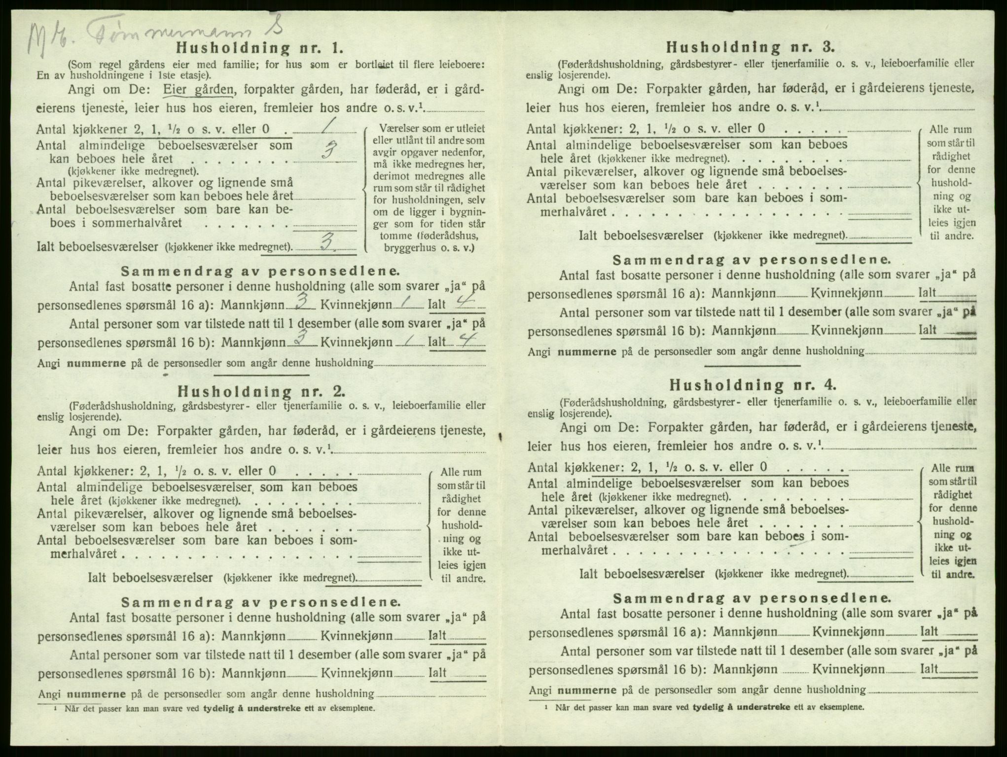 SAKO, 1920 census for Sandeherred, 1920, p. 1423
