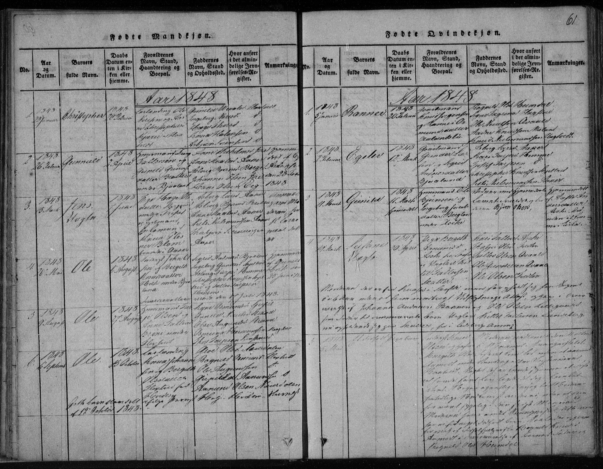 Lårdal kirkebøker, SAKO/A-284/F/Fa/L0005: Parish register (official) no. I 5, 1815-1860, p. 61