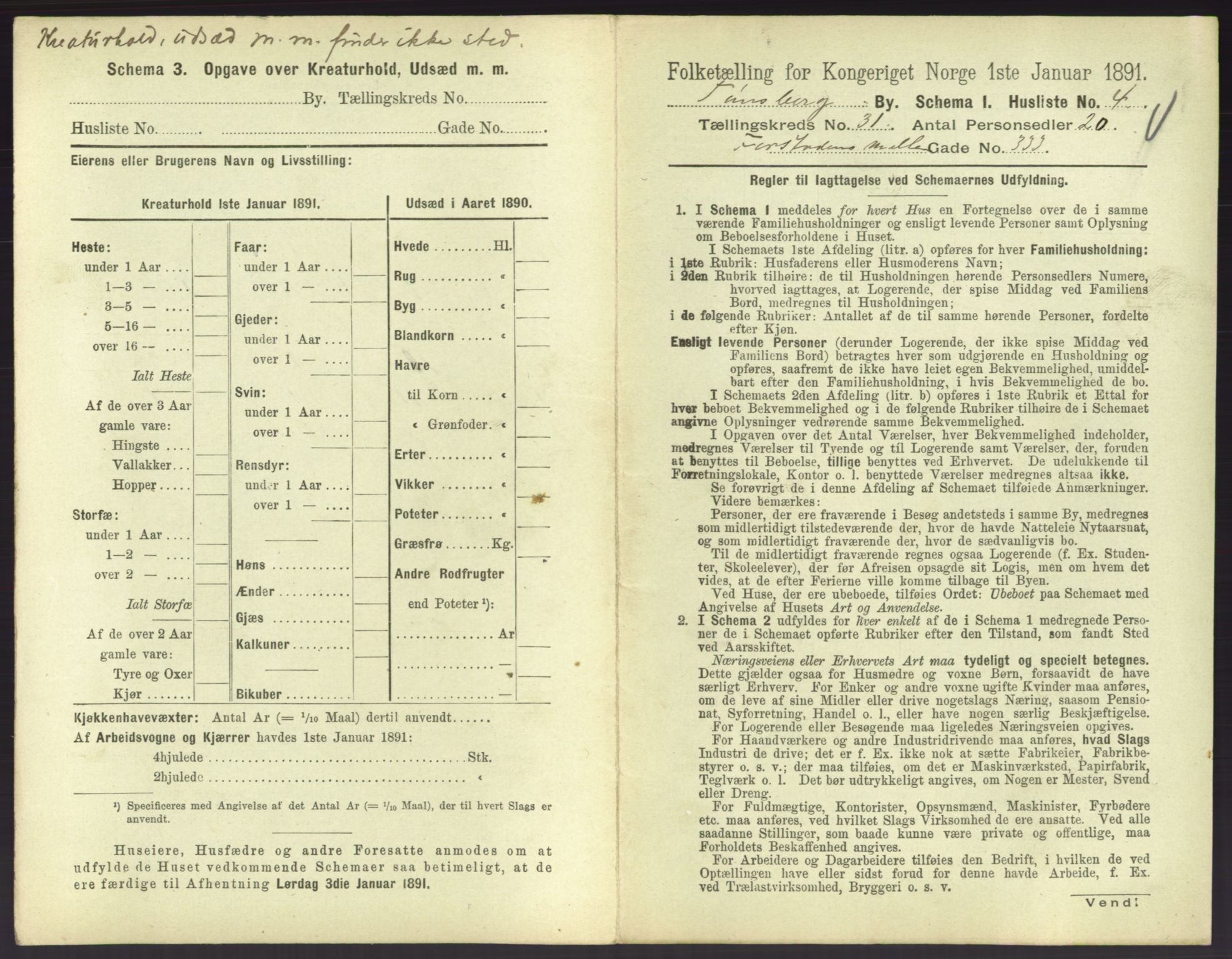 RA, 1891 census for 0705 Tønsberg, 1891, p. 940