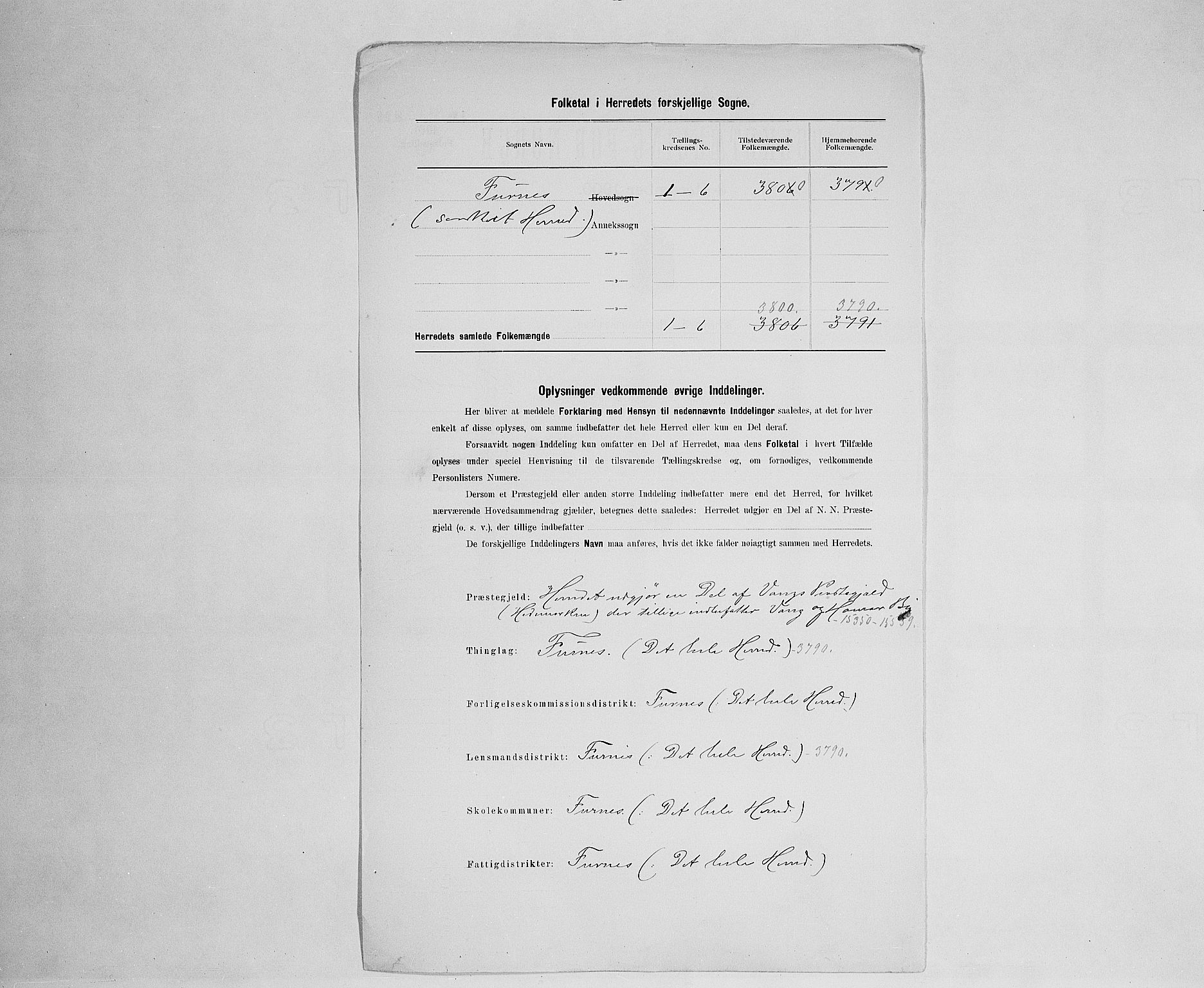 SAH, 1900 census for Furnes, 1900, p. 3