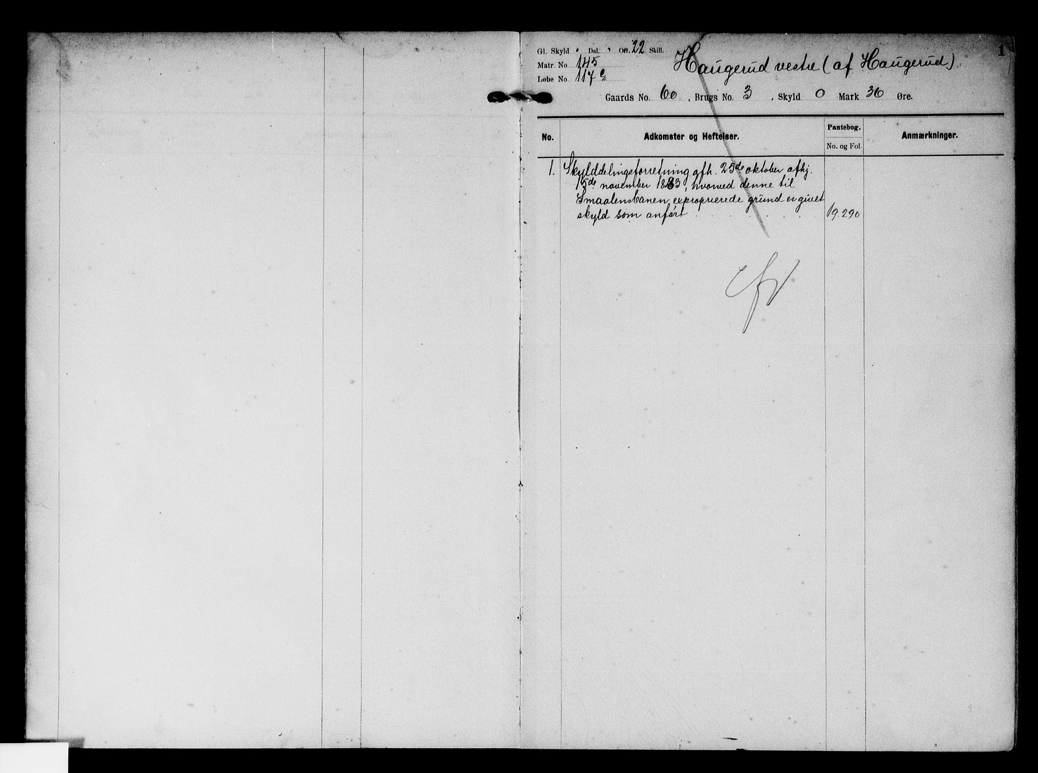 Follo sorenskriveri, SAO/A-10274/G/Gb/Gbf/L0002: Mortgage register no. VI 2, 1900-1938, p. 1