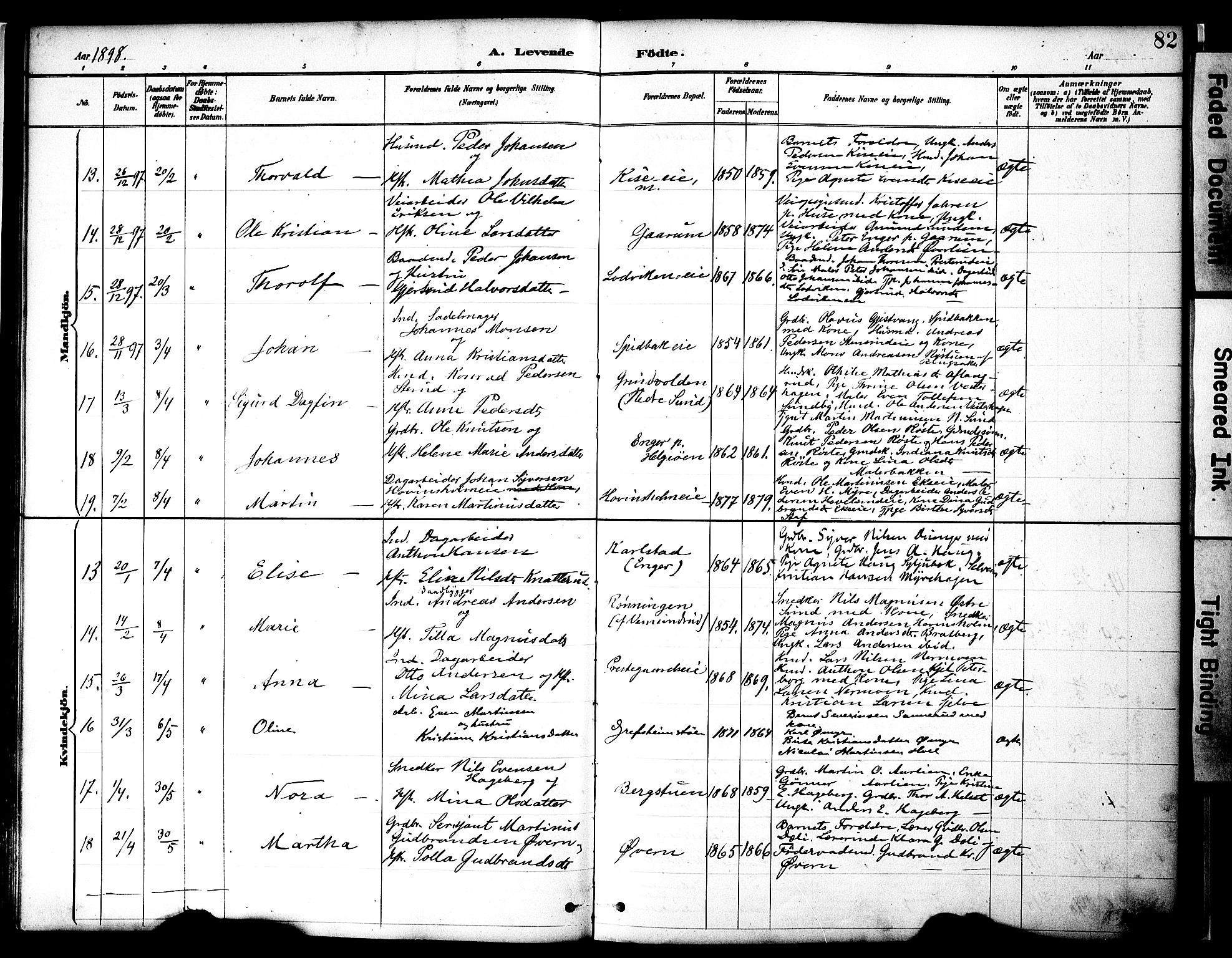 Nes prestekontor, Hedmark, AV/SAH-PREST-020/K/Ka/L0009: Parish register (official) no. 9, 1887-1905, p. 82