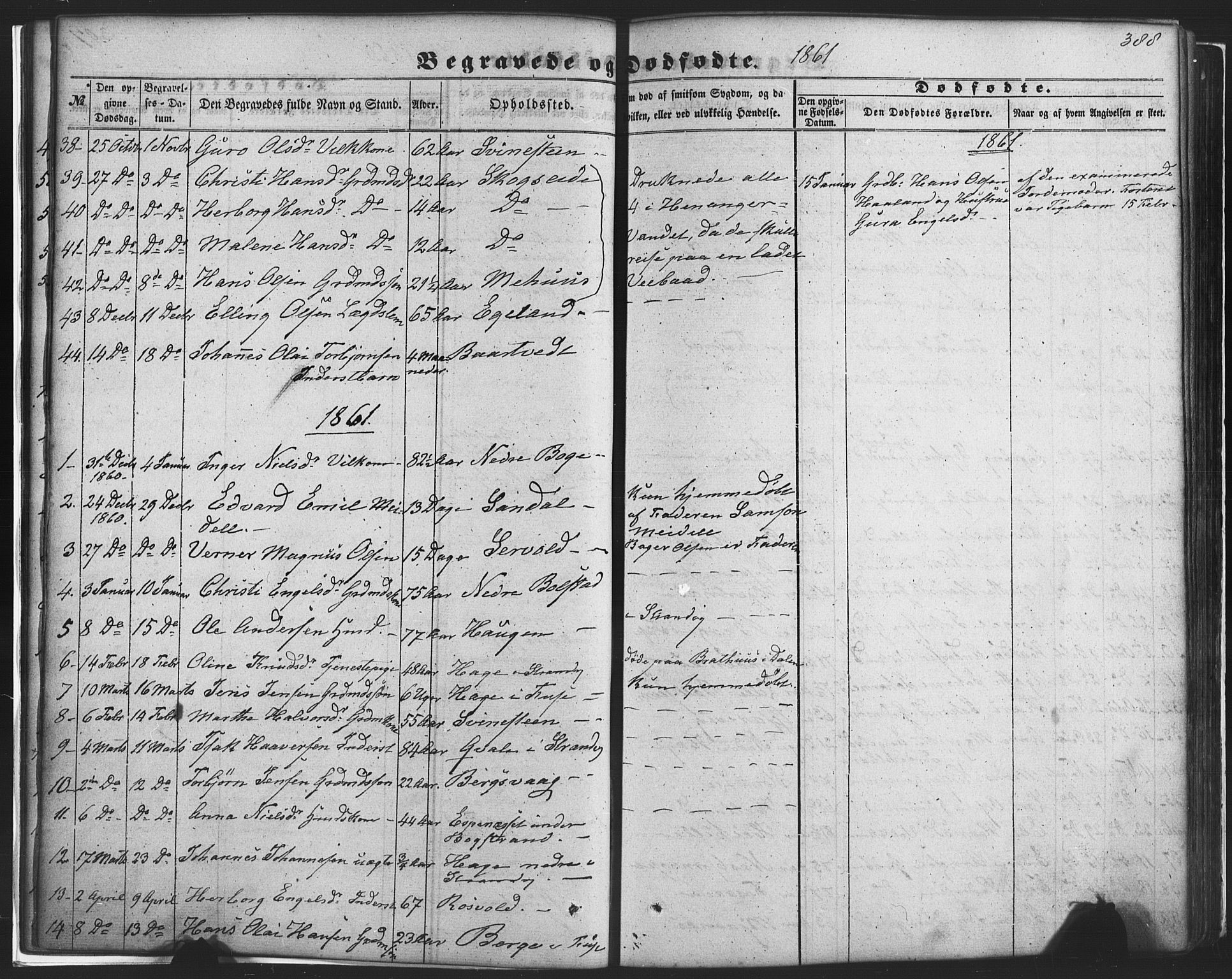 Fusa sokneprestembete, SAB/A-75401/H/Haa: Parish register (official) no. A 1II, 1855-1879, p. 388