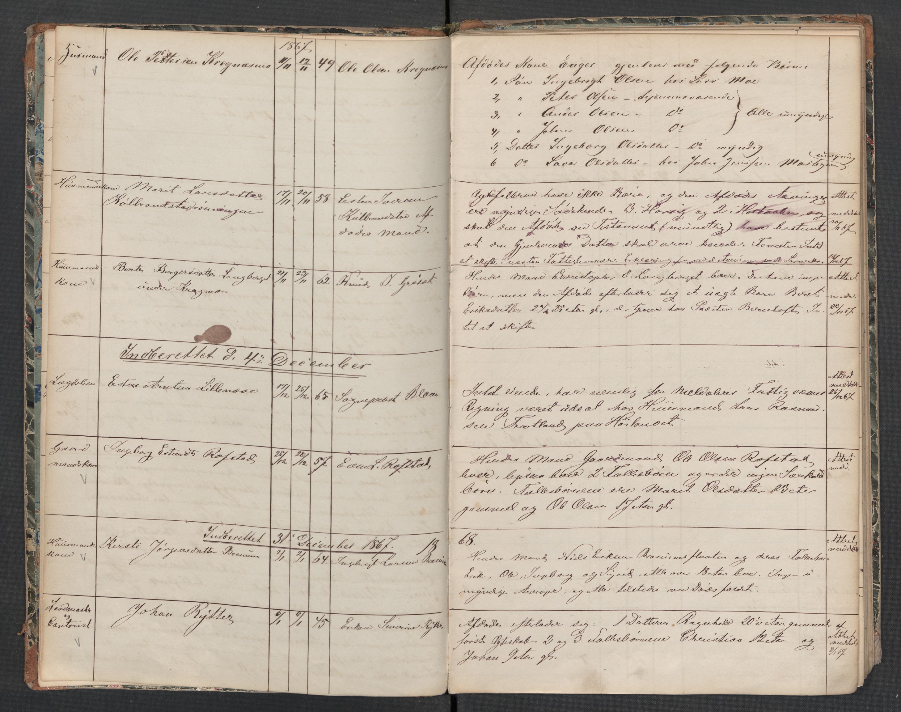 Melhus lensmannskontor, AV/SAT-A-1064/2/02/L0031: Dødsfallsprotokoll, 1867-1880