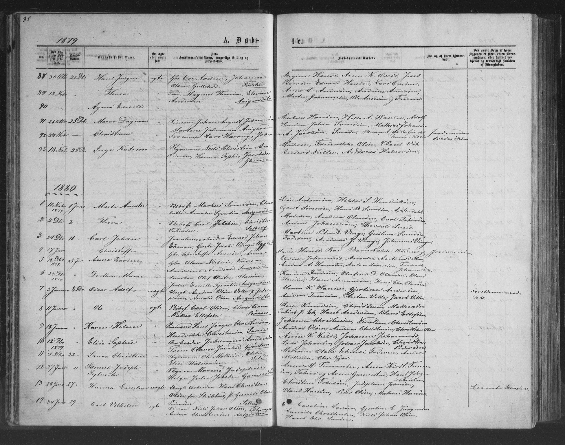 Borre kirkebøker, AV/SAKO-A-338/G/Ga/L0003: Parish register (copy) no. I 3, 1871-1892, p. 35