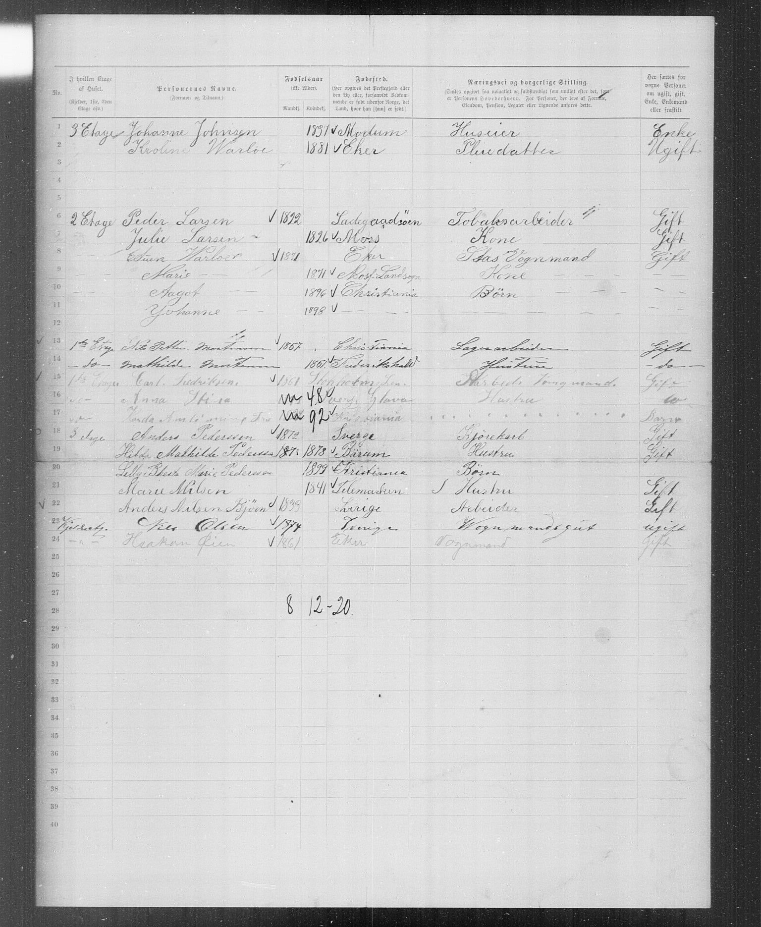 OBA, Municipal Census 1899 for Kristiania, 1899, p. 5671