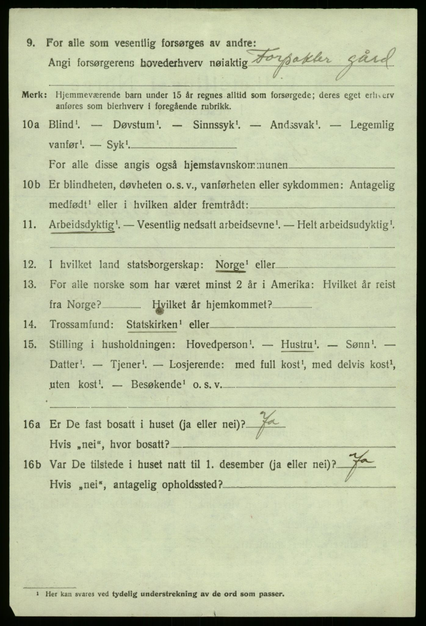 SAB, 1920 census for Sogndal, 1920, p. 1654