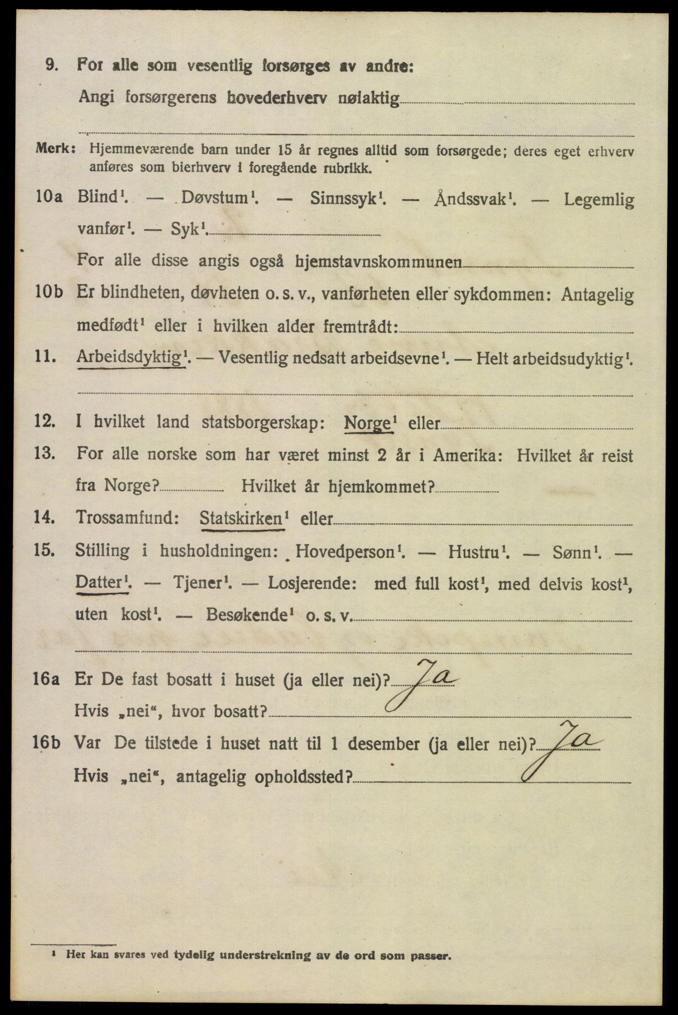 SAH, 1920 census for Tynset, 1920, p. 3961