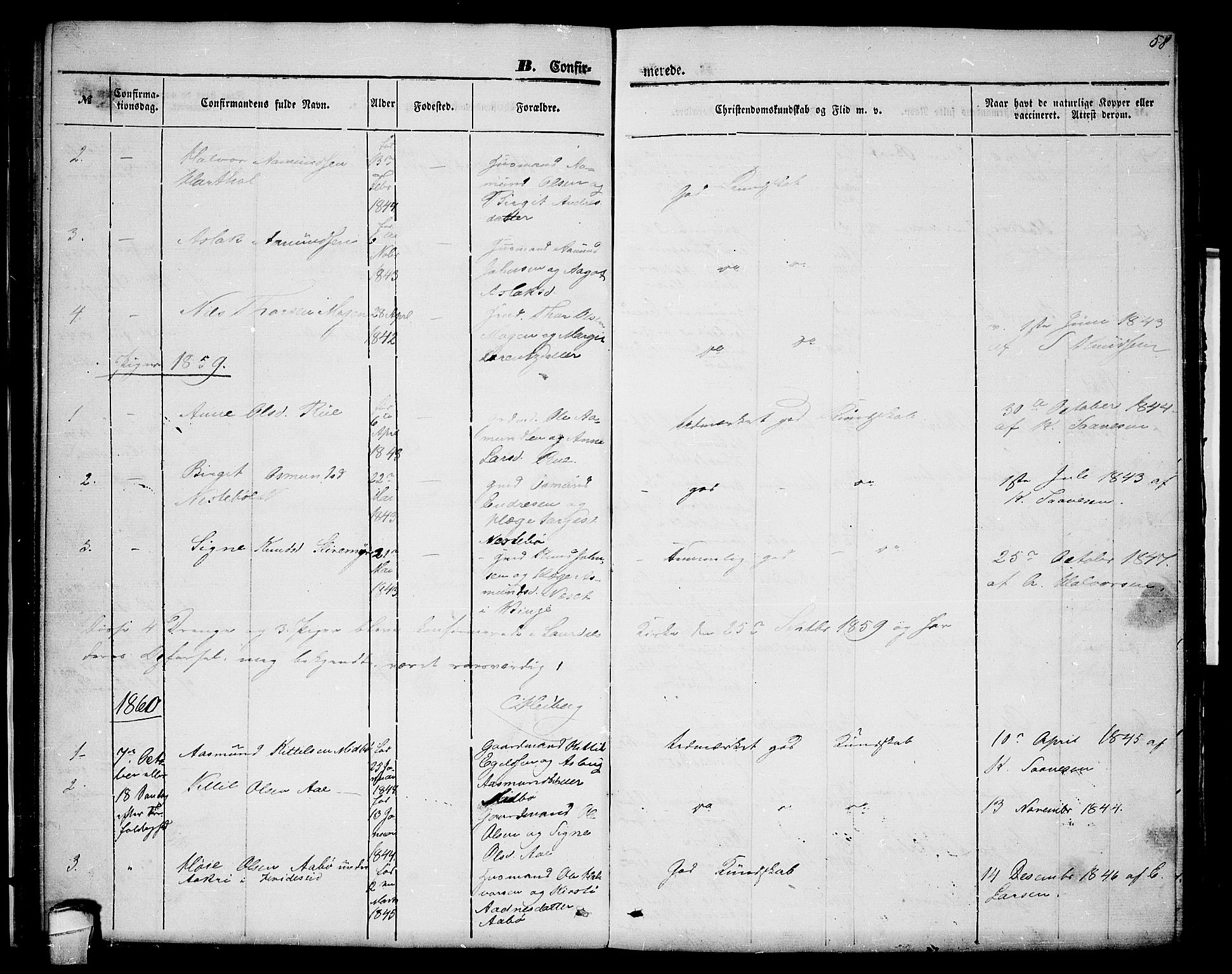 Lårdal kirkebøker, SAKO/A-284/G/Gc/L0002: Parish register (copy) no. III 2, 1852-1877, p. 58