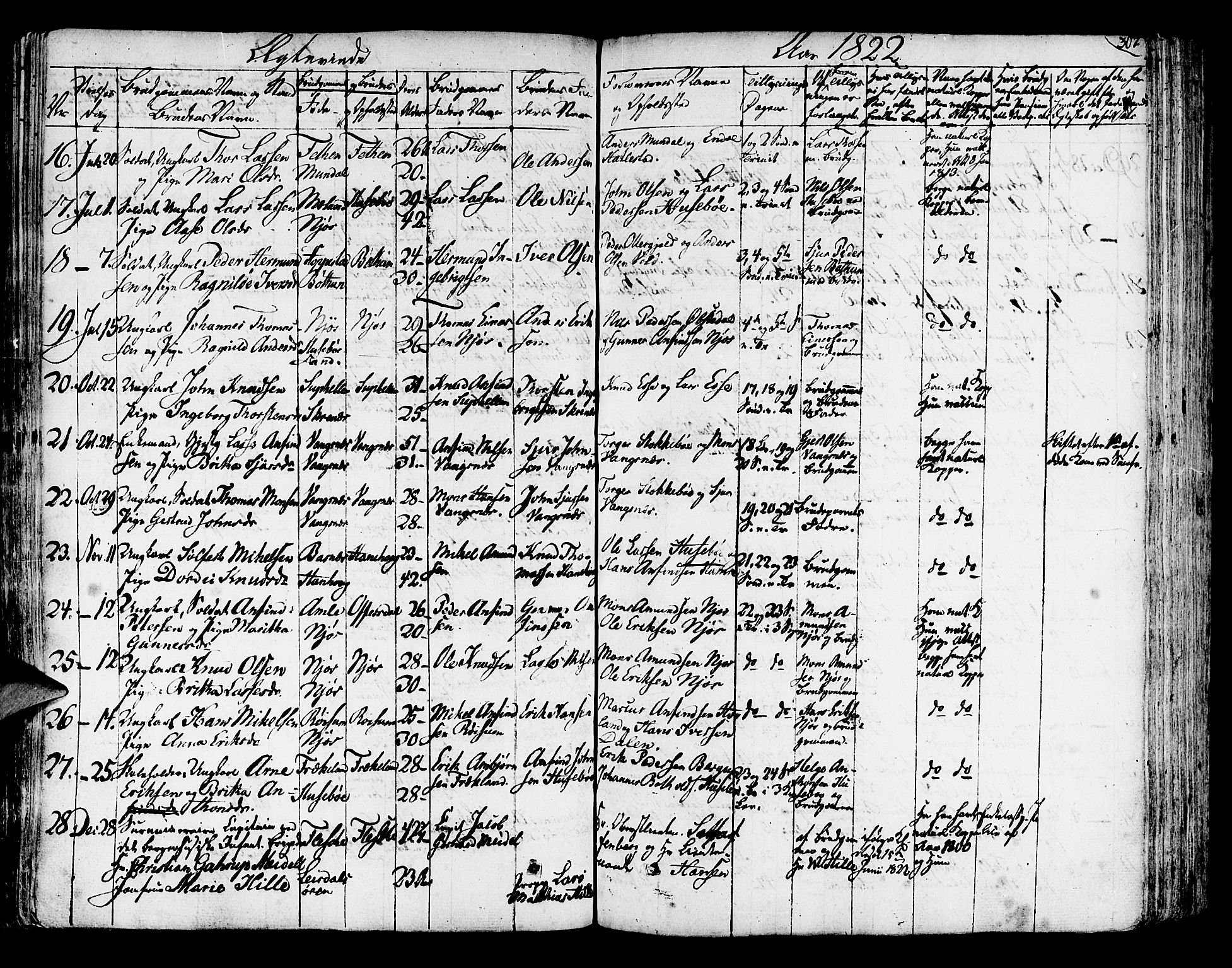 Leikanger sokneprestembete, AV/SAB-A-81001/H/Haa/Haaa/L0006: Parish register (official) no. A 6, 1810-1838, p. 307