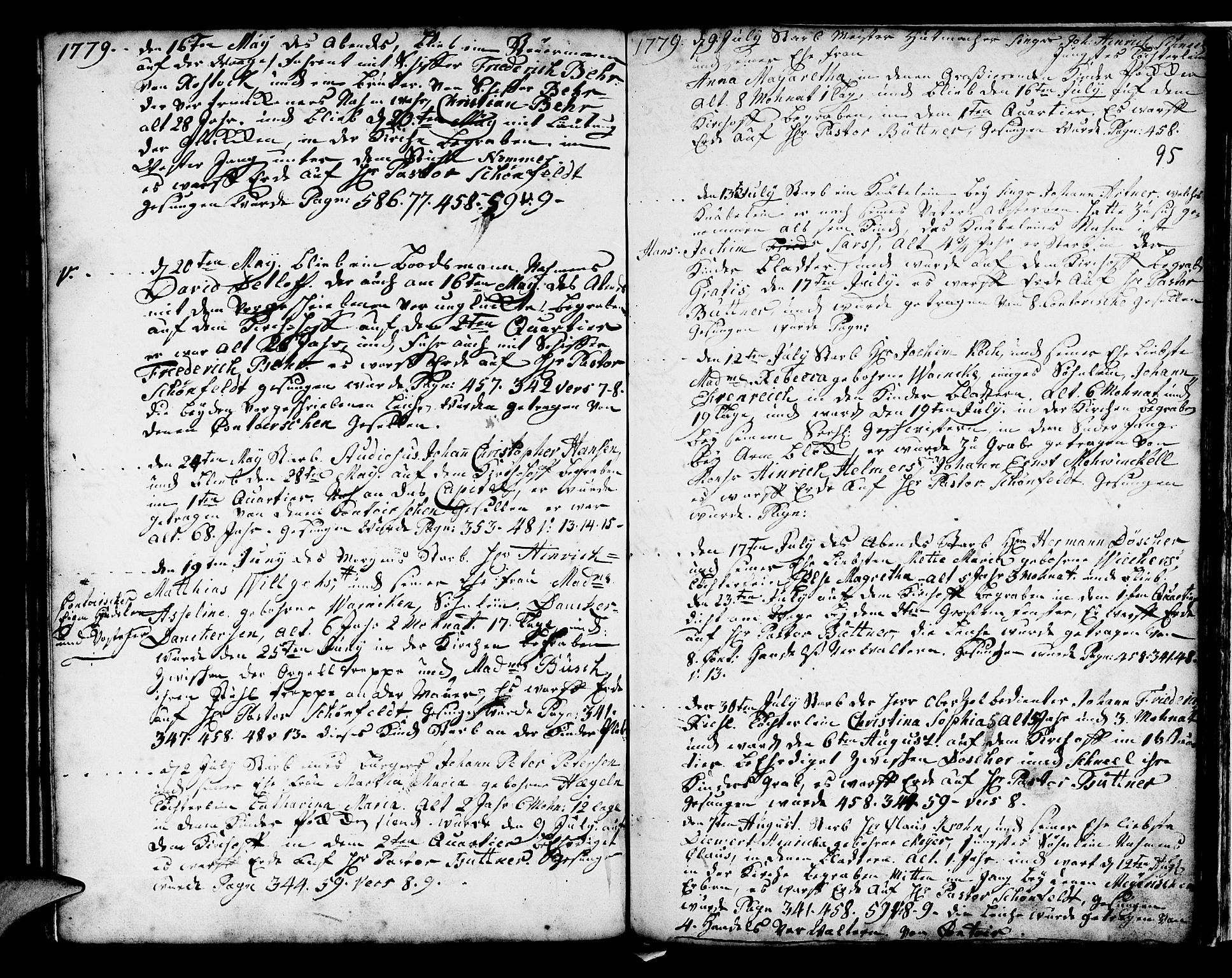Mariakirken Sokneprestembete, SAB/A-76901/H/Haa/L0001: Parish register (official) no. A 1, 1740-1784, p. 95
