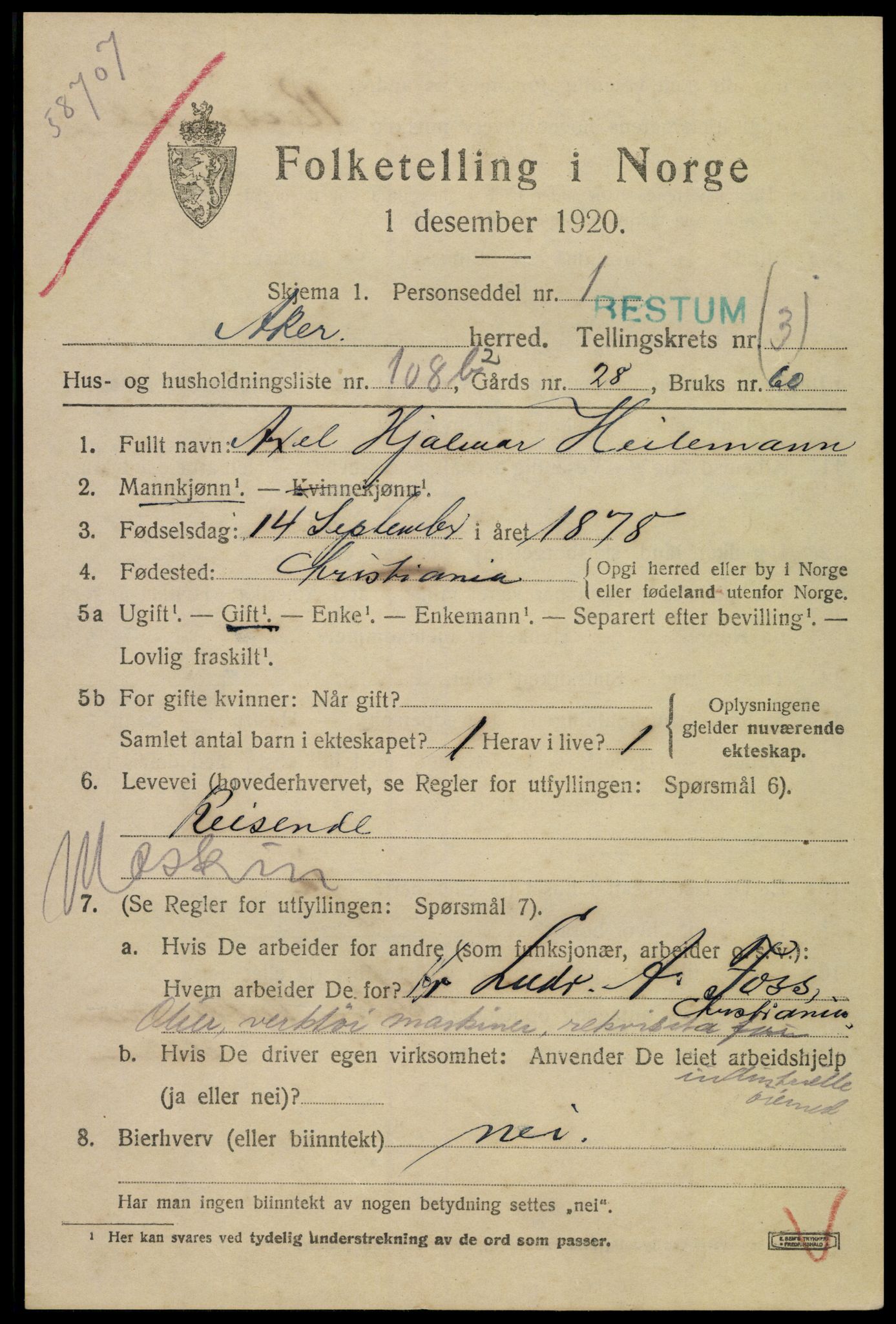 SAO, 1920 census for Aker, 1920, p. 23392