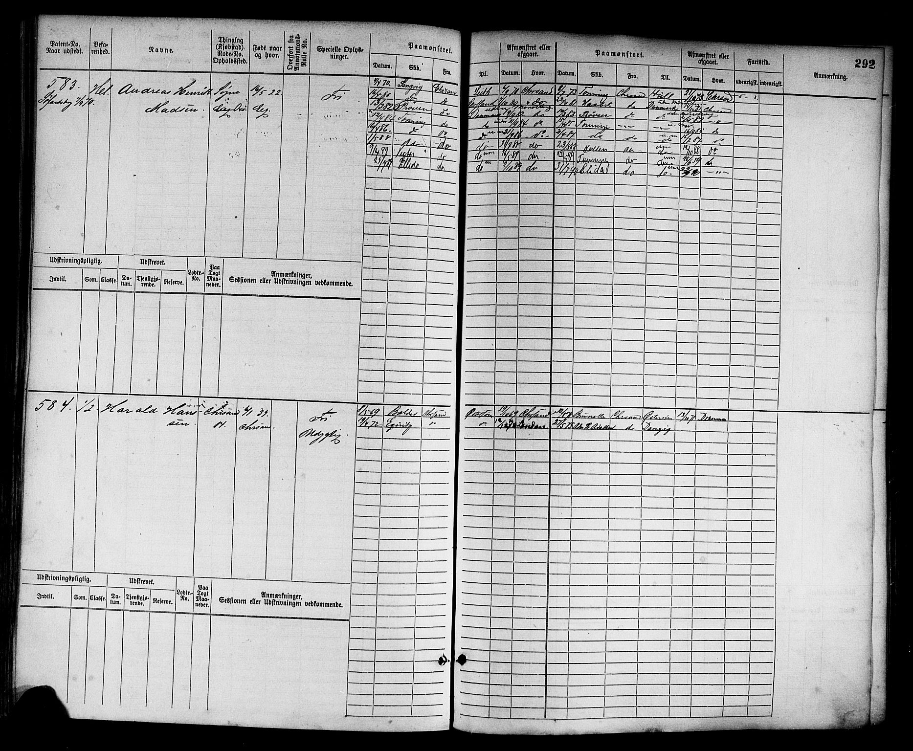 Kristiansand mønstringskrets, AV/SAK-2031-0015/F/Fb/L0003: Hovedrulle nr 1-762, I-10, 1860-1911, p. 308