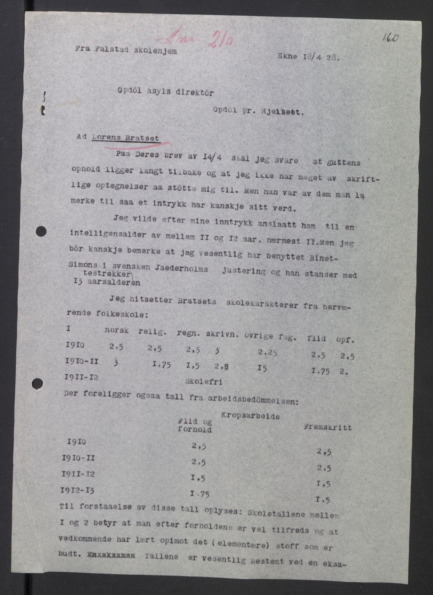 Falstad skolehjem, AV/RA-S-1676/E/Eb/L0010: Elevmapper løpenr. 210-239, 1910-1917, p. 2