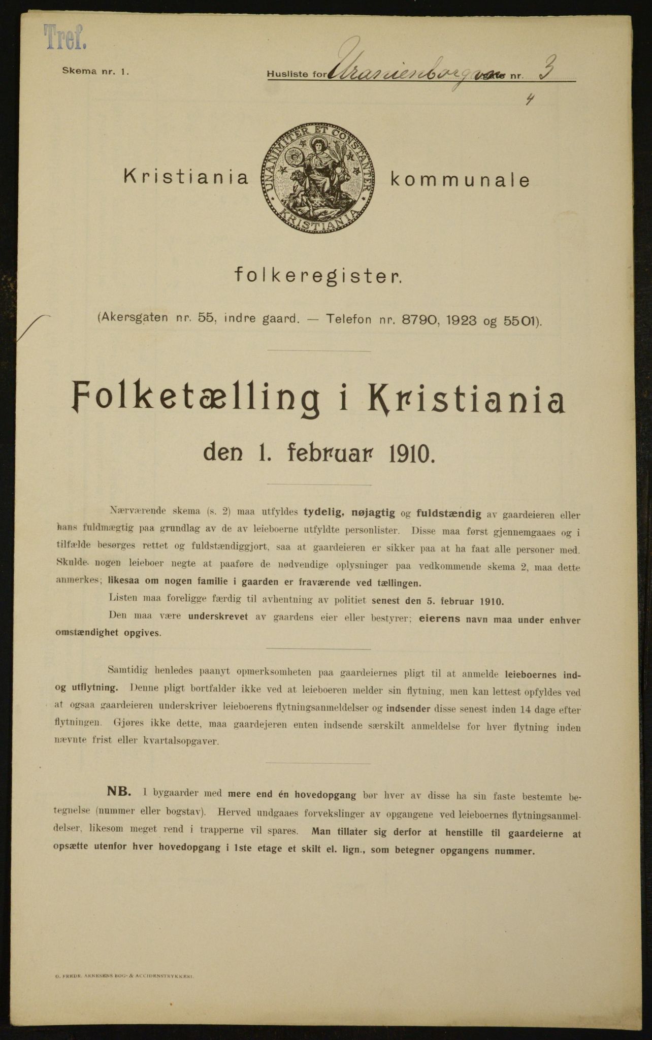 OBA, Municipal Census 1910 for Kristiania, 1910, p. 114095