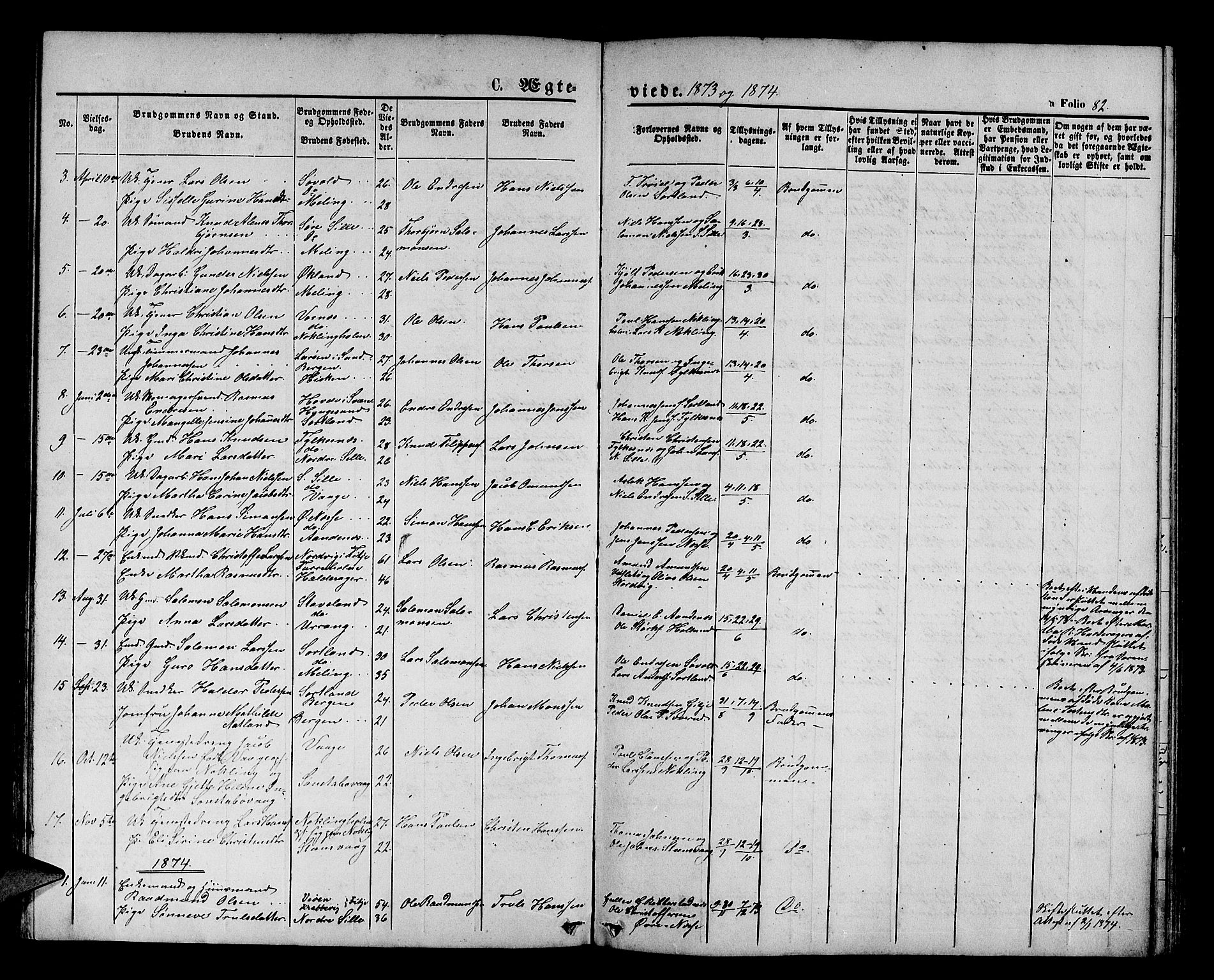 Finnås sokneprestembete, AV/SAB-A-99925/H/Ha/Hab/Habb/L0002: Parish register (copy) no. B 2, 1871-1881, p. 82