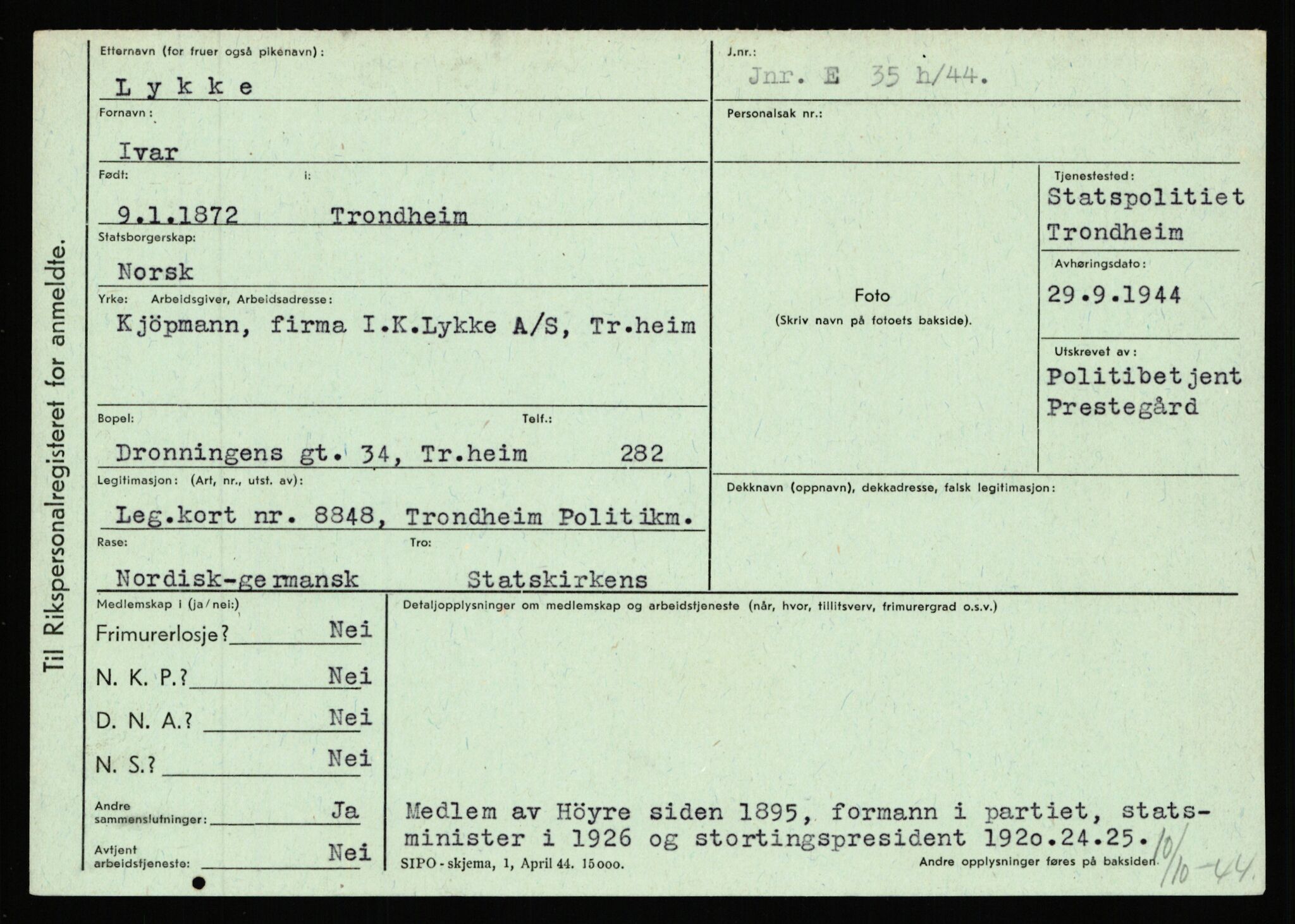 Statspolitiet - Hovedkontoret / Osloavdelingen, AV/RA-S-1329/C/Ca/L0010: Lind - Moksnes, 1943-1945, p. 1565