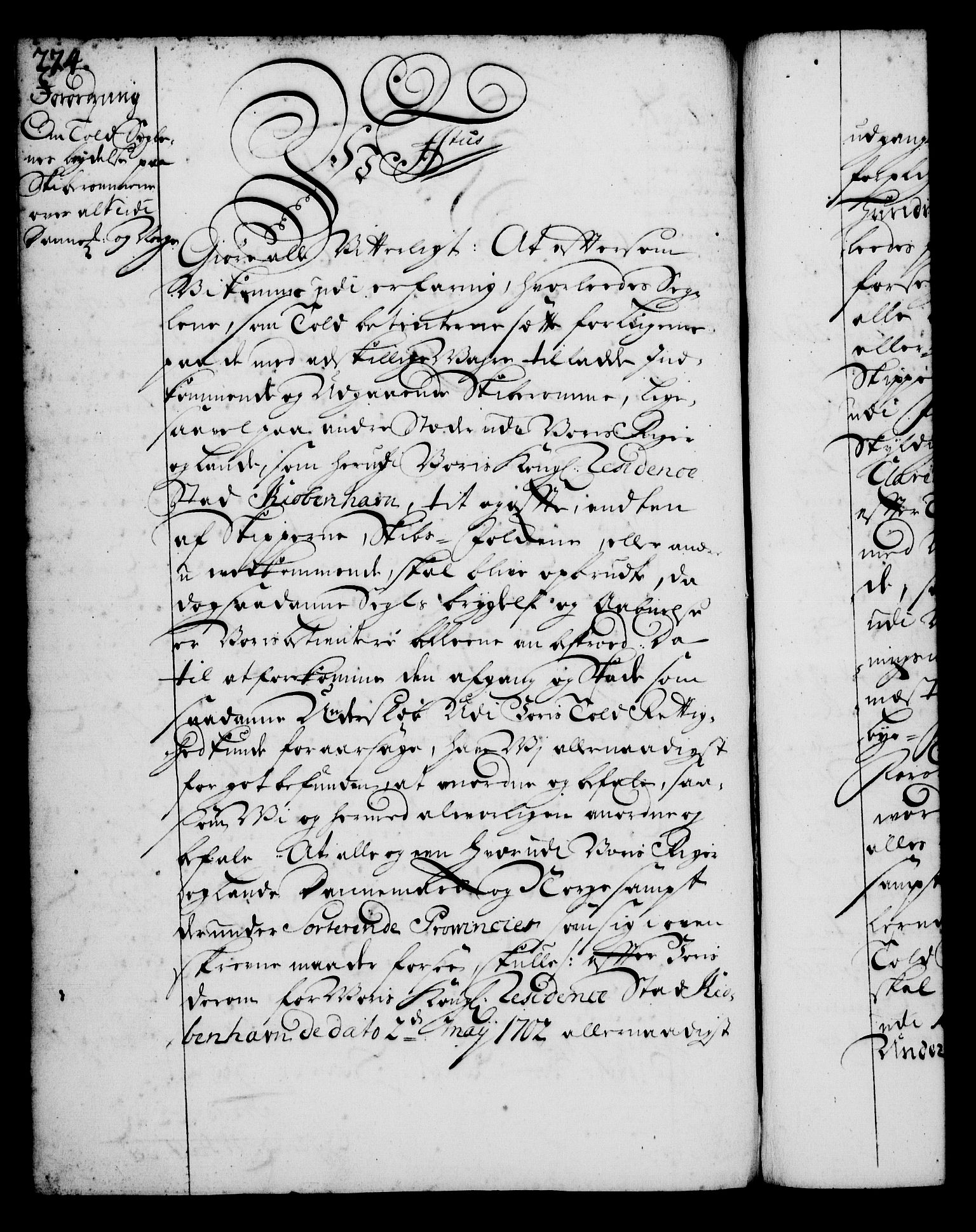 Rentekammeret, Kammerkanselliet, RA/EA-3111/G/Gg/Gga/L0001: Norsk ekspedisjonsprotokoll med register (merket RK 53.1), 1720-1723, p. 274