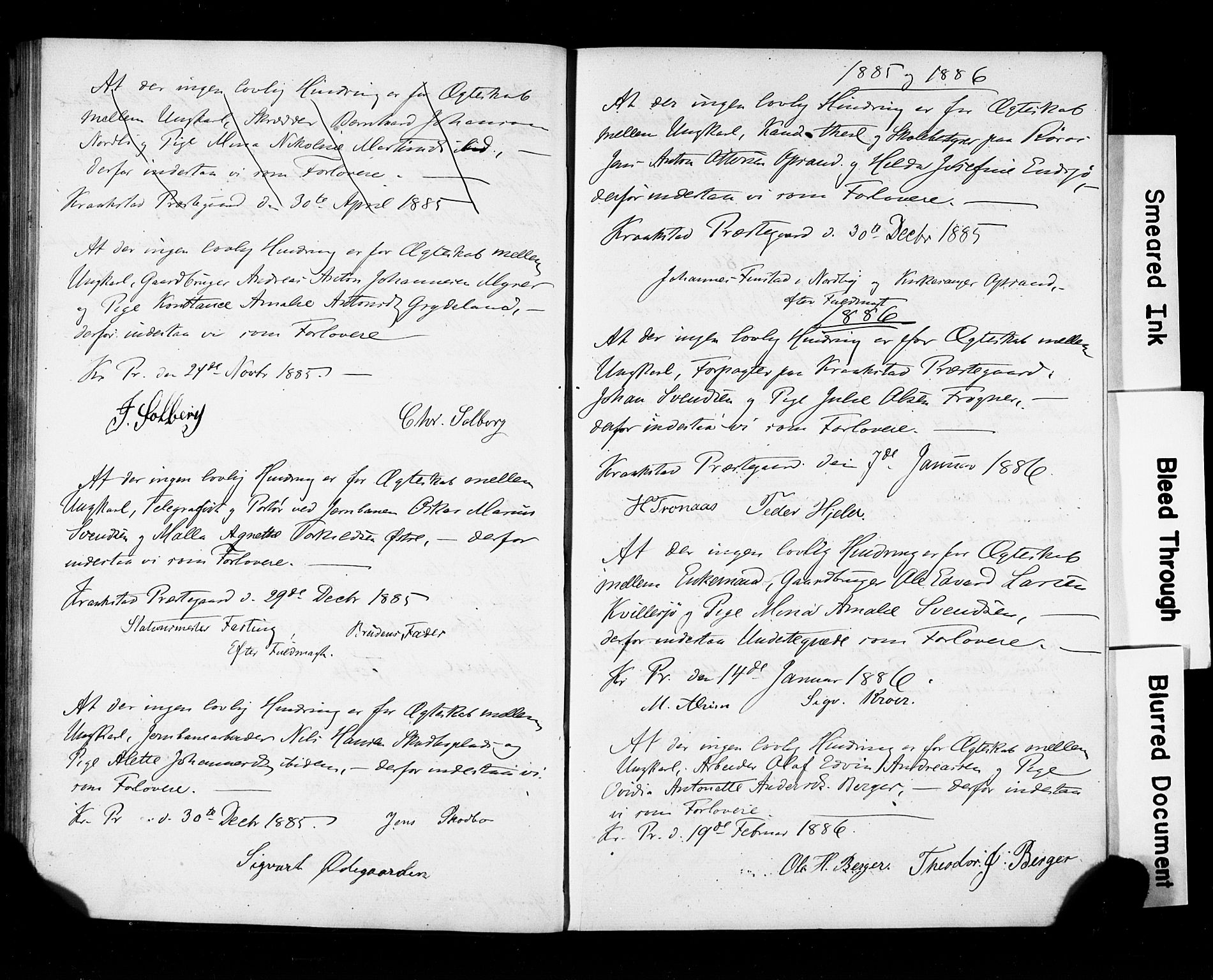 Kråkstad prestekontor Kirkebøker, AV/SAO-A-10125a/K/L0001: Best man's statements no. 1, 1860-1906