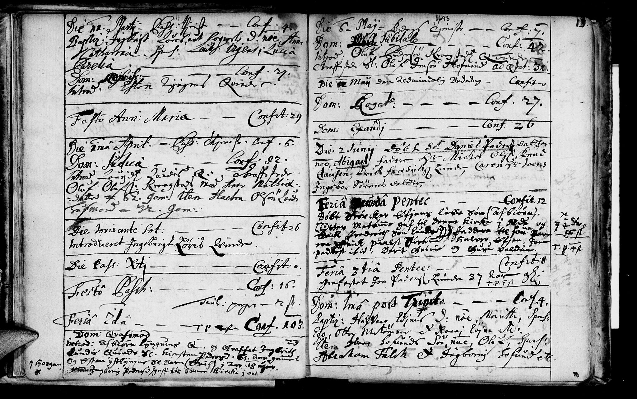 Ministerialprotokoller, klokkerbøker og fødselsregistre - Sør-Trøndelag, SAT/A-1456/692/L1101: Parish register (official) no. 692A01, 1690-1746, p. 13
