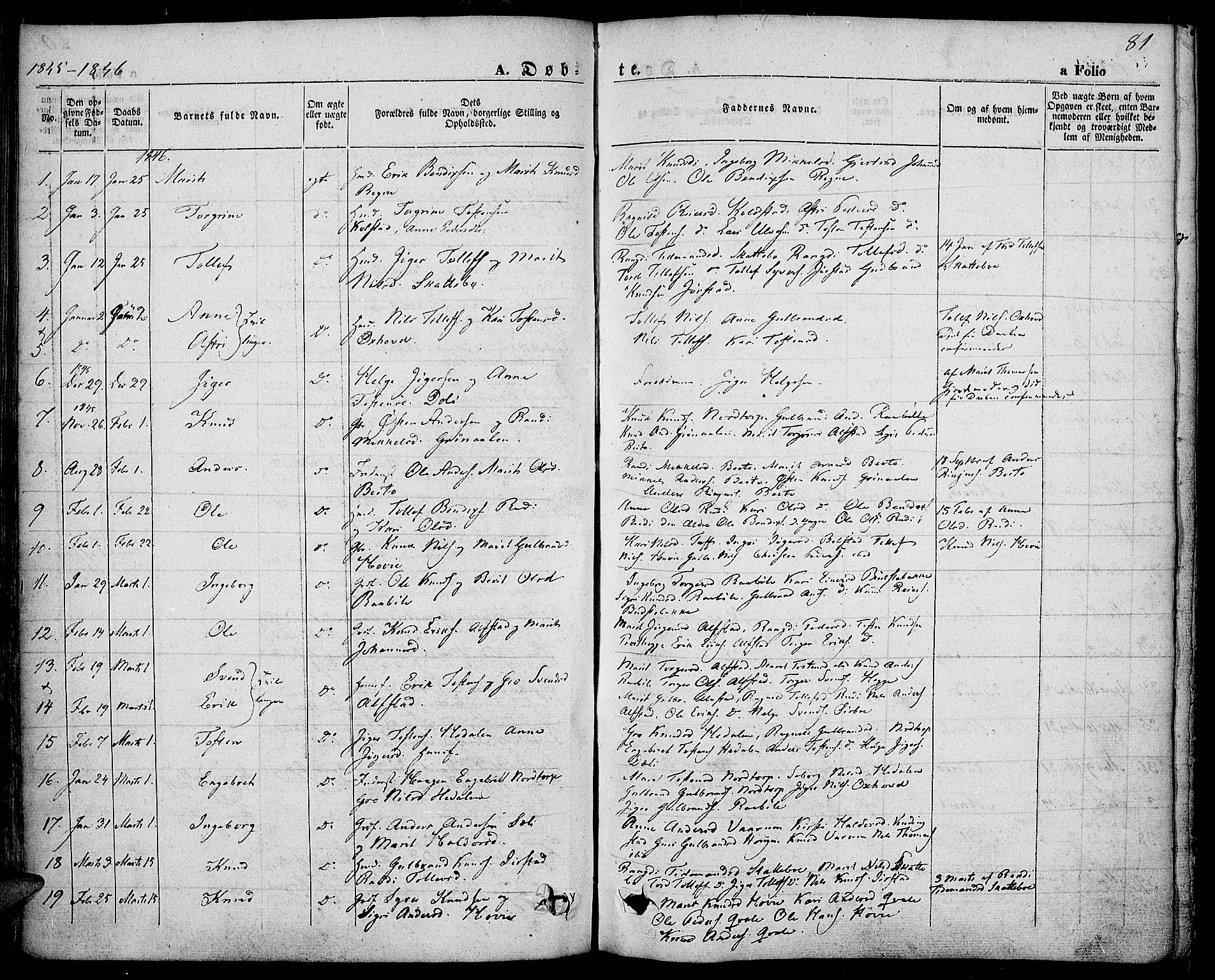 Slidre prestekontor, SAH/PREST-134/H/Ha/Haa/L0004: Parish register (official) no. 4, 1831-1848, p. 81