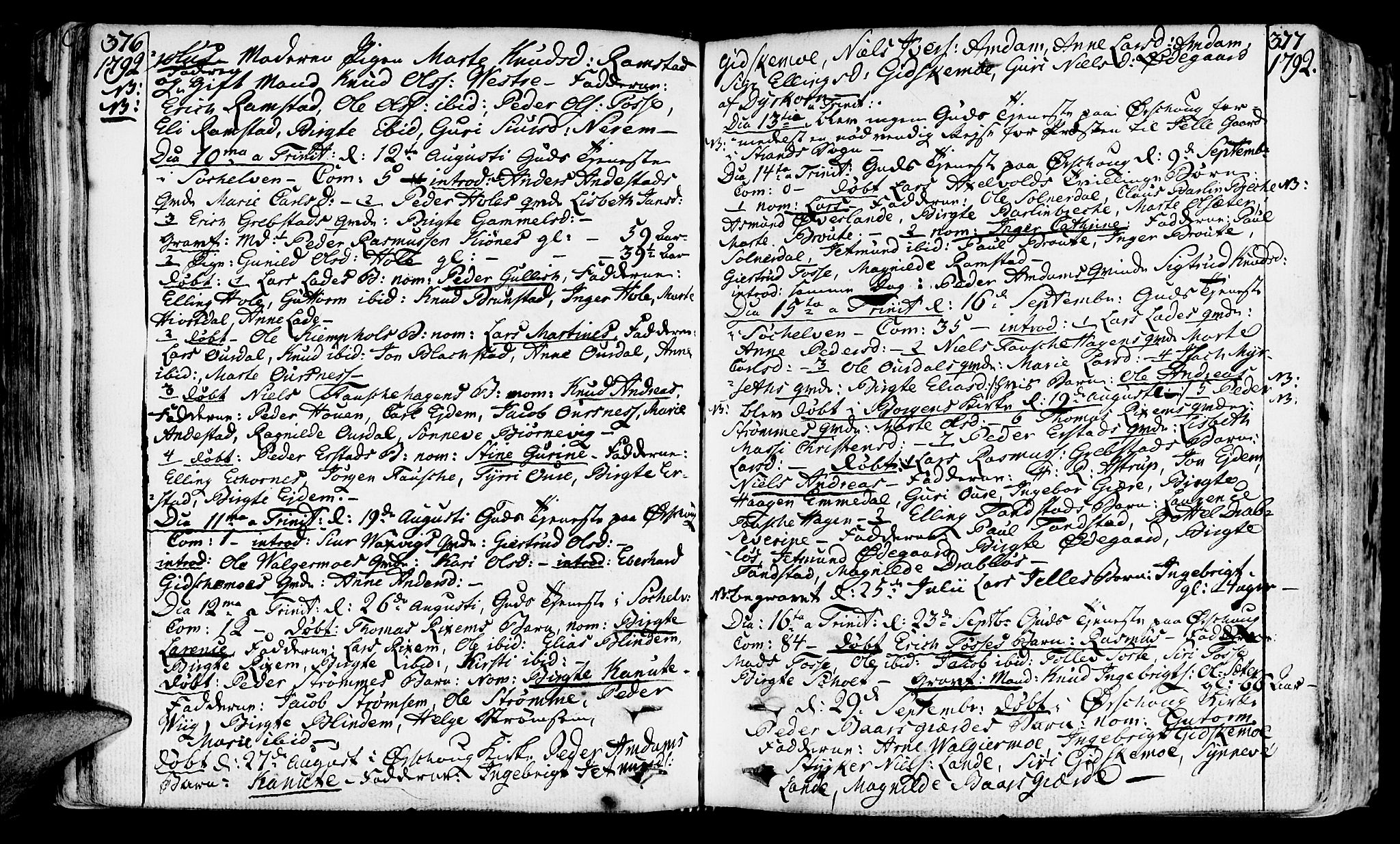 Ministerialprotokoller, klokkerbøker og fødselsregistre - Møre og Romsdal, AV/SAT-A-1454/522/L0308: Parish register (official) no. 522A03, 1773-1809, p. 376-377