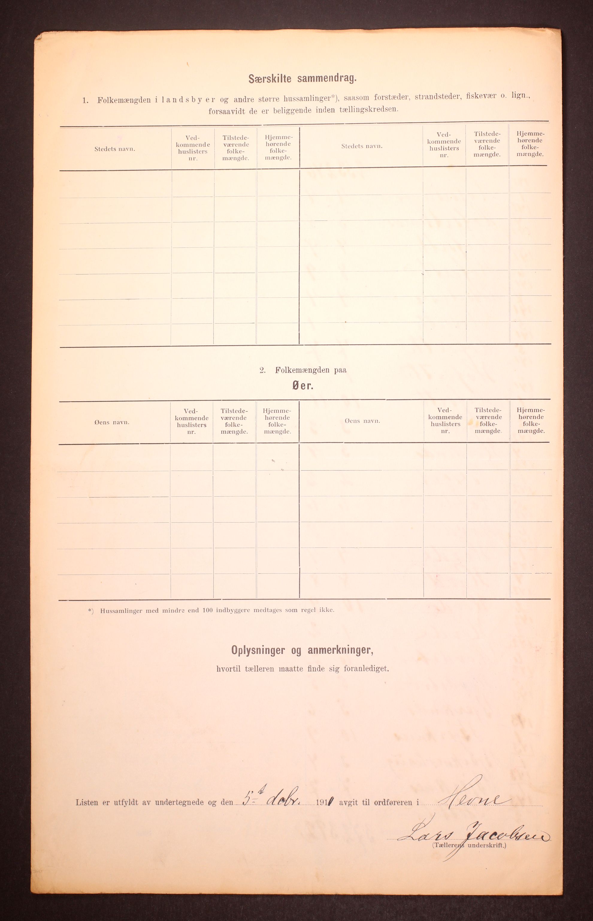 RA, 1910 census for Hemne, 1910, p. 46