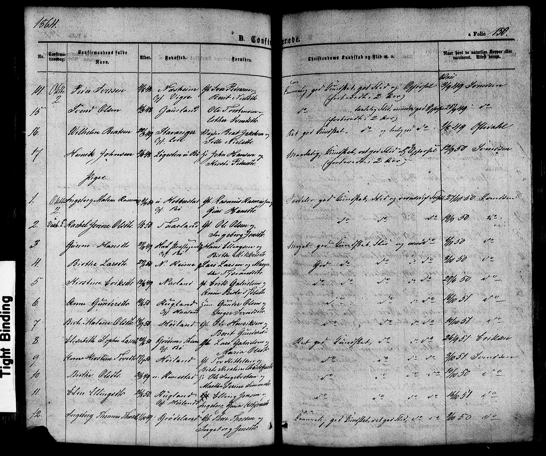 Hå sokneprestkontor, AV/SAST-A-101801/001/30BA/L0008: Parish register (official) no. A 7, 1853-1878, p. 150