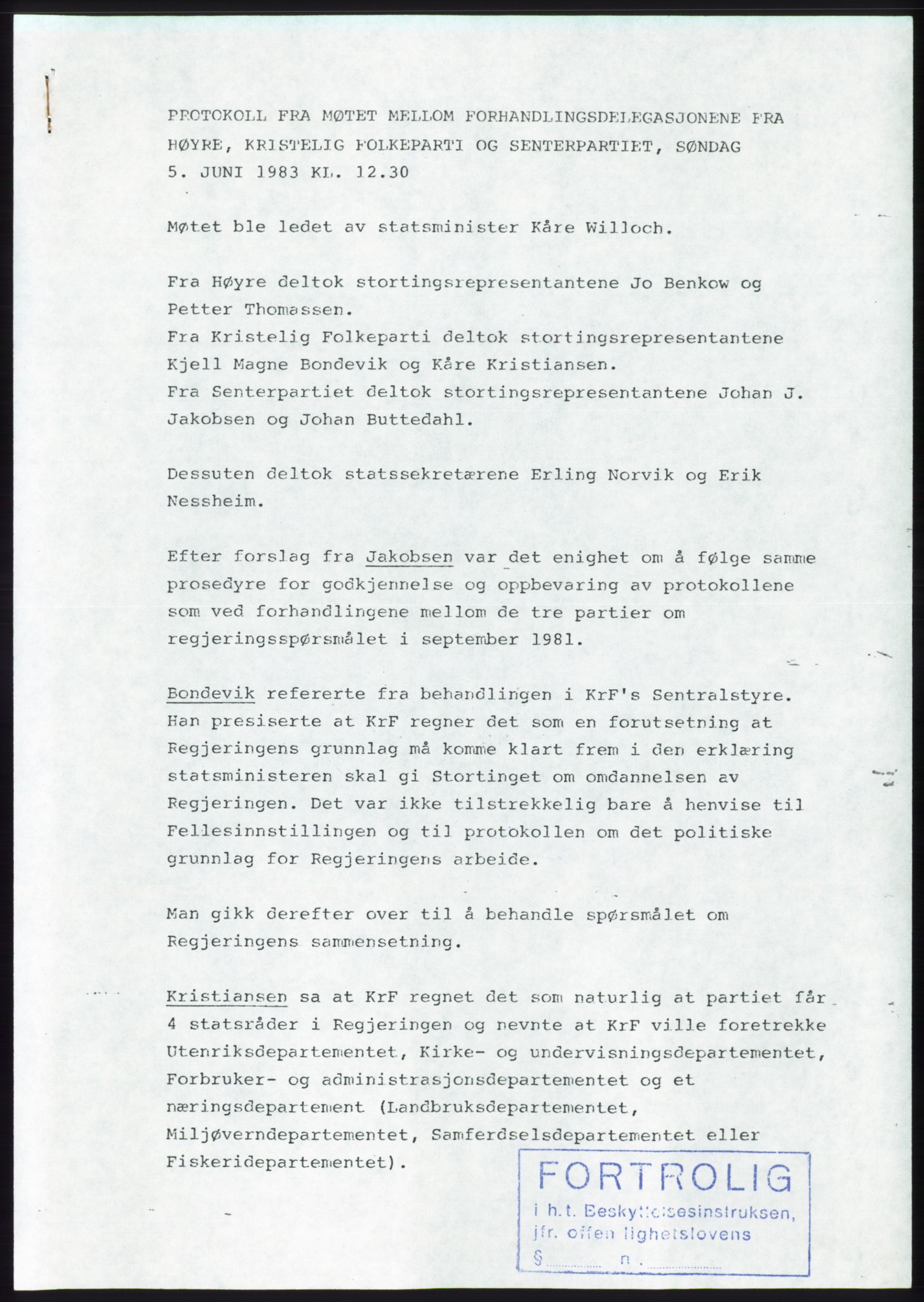 Forhandlingsmøtene 1983 mellom Høyre, KrF og Senterpartiet om dannelse av regjering, RA/PA-0696/A/L0001: Forhandlingsprotokoll, 1983, p. 30
