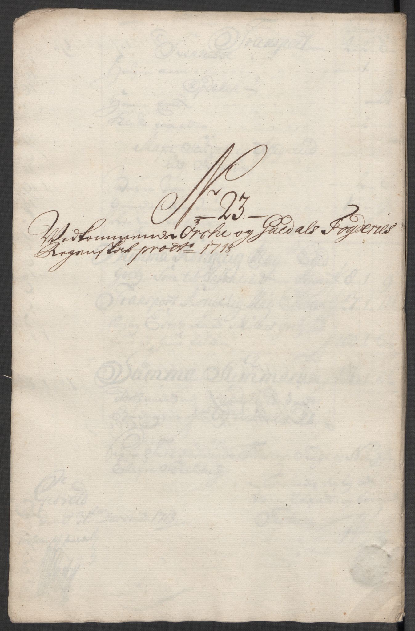 Rentekammeret inntil 1814, Reviderte regnskaper, Fogderegnskap, AV/RA-EA-4092/R60/L3971: Fogderegnskap Orkdal og Gauldal, 1718, p. 206