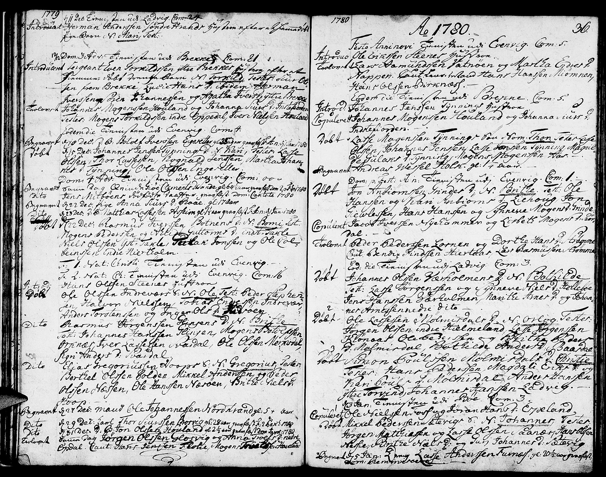 Gulen sokneprestembete, SAB/A-80201/H/Haa/Haaa/L0013: Parish register (official) no. A 13, 1776-1787, p. 36