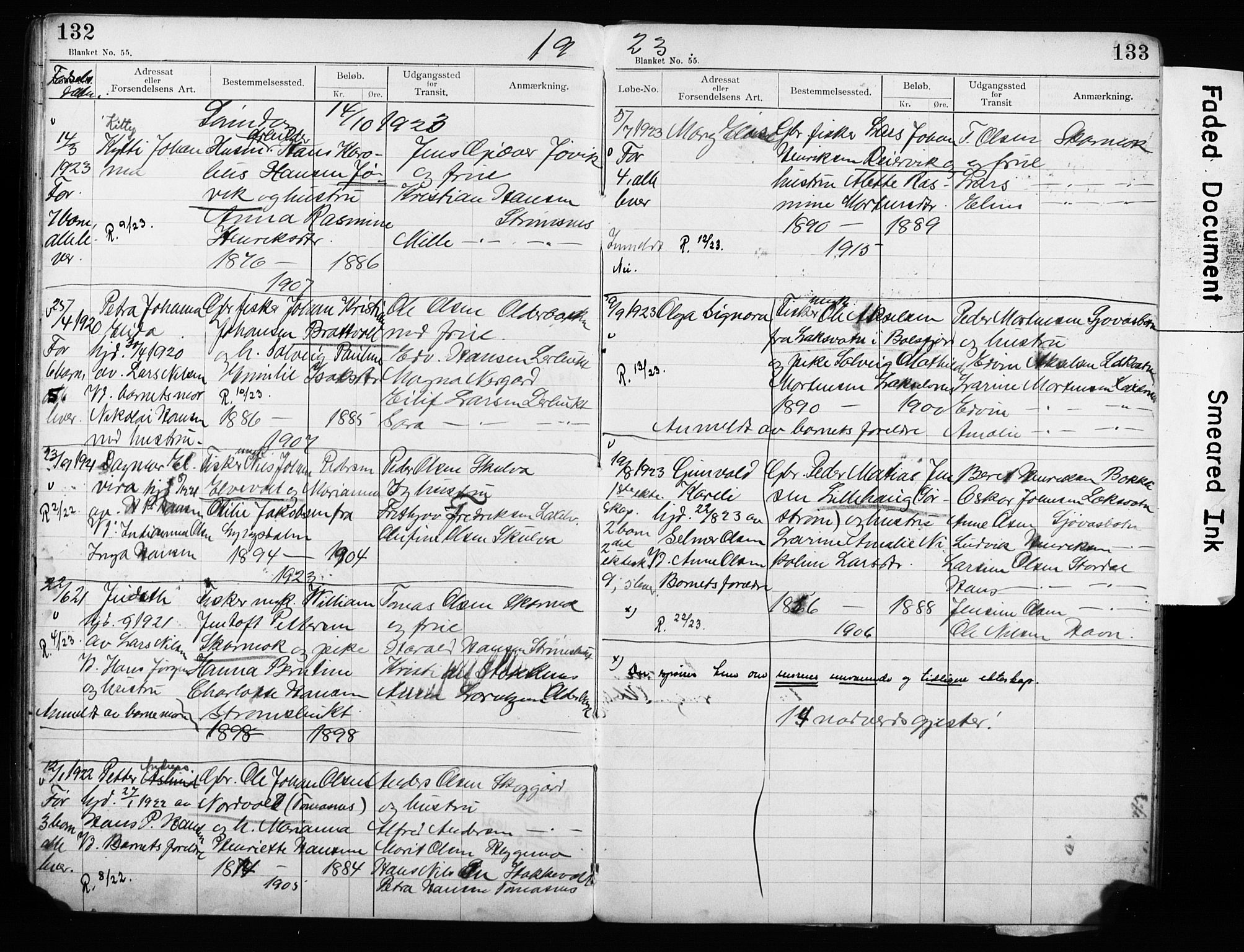 Lyngen sokneprestembete, AV/SATØ-S-1289/H/Ha/L0052/0002: Baptism register no. 52.2, 1915-1928, p. 132-133