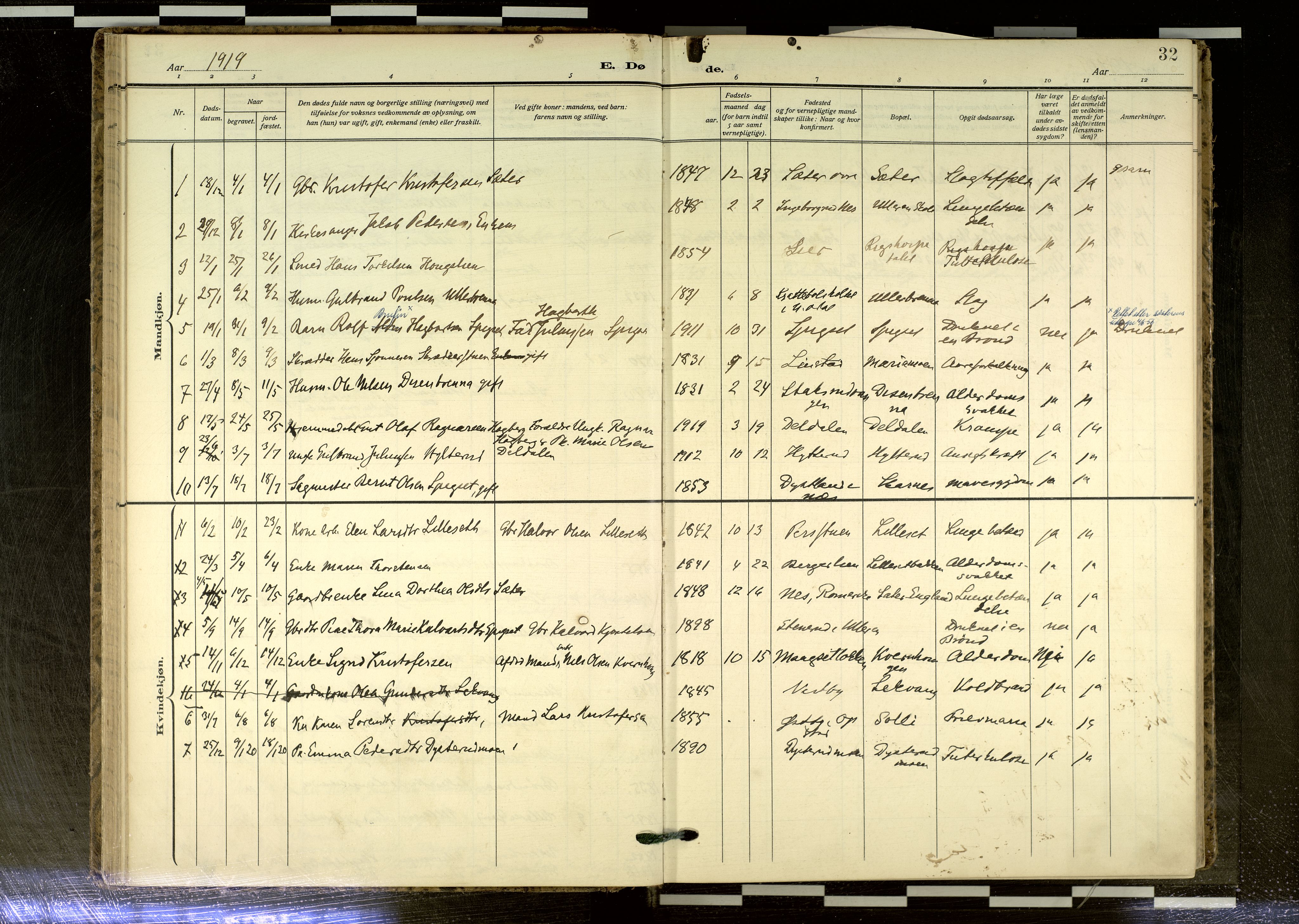 Sør-Odal prestekontor, AV/SAH-PREST-030/H/Ha/Haa/L0020: Parish register (official) no. 20, 1906-2012, p. 32