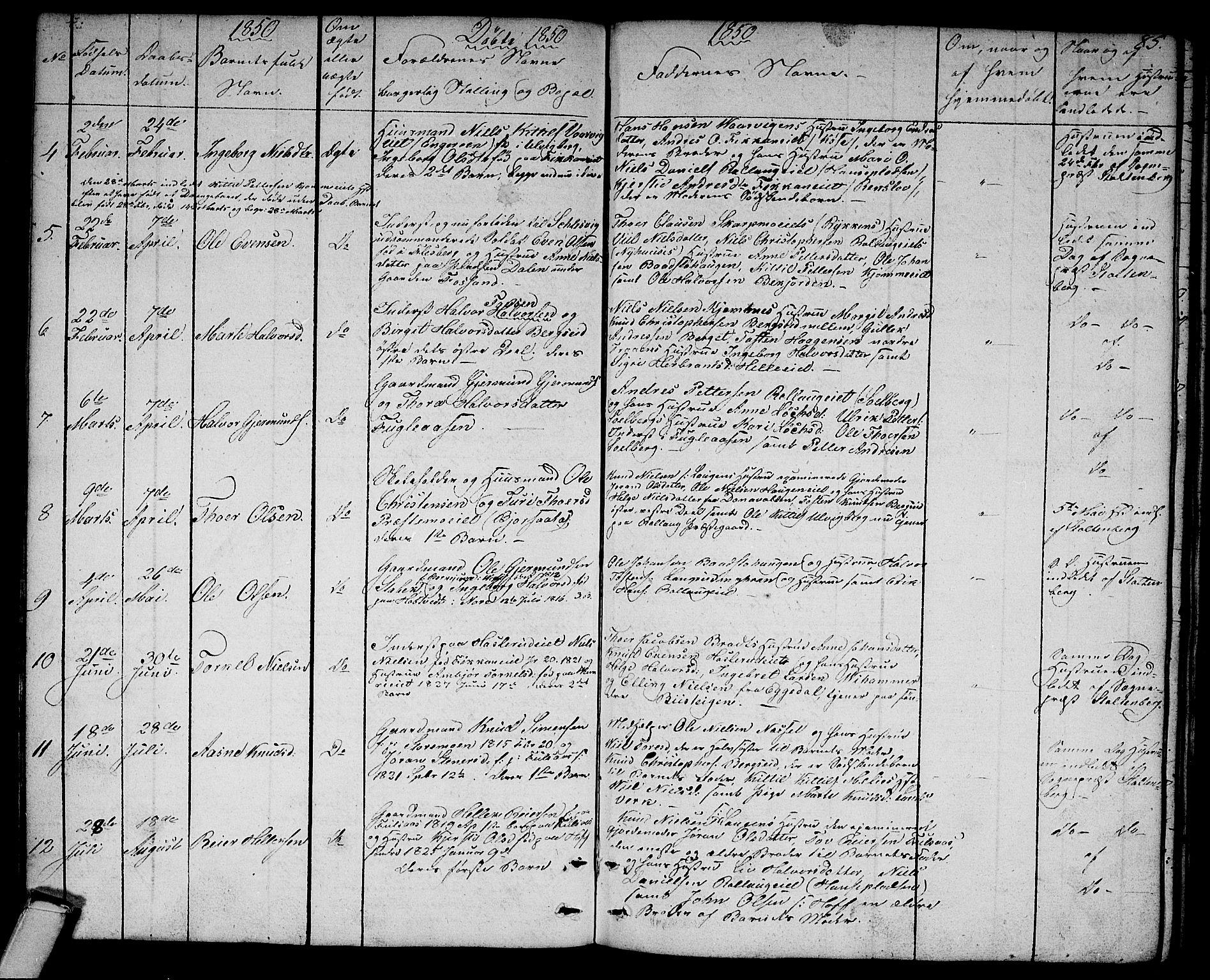 Rollag kirkebøker, SAKO/A-240/G/Ga/L0002: Parish register (copy) no. I 2, 1831-1856, p. 85