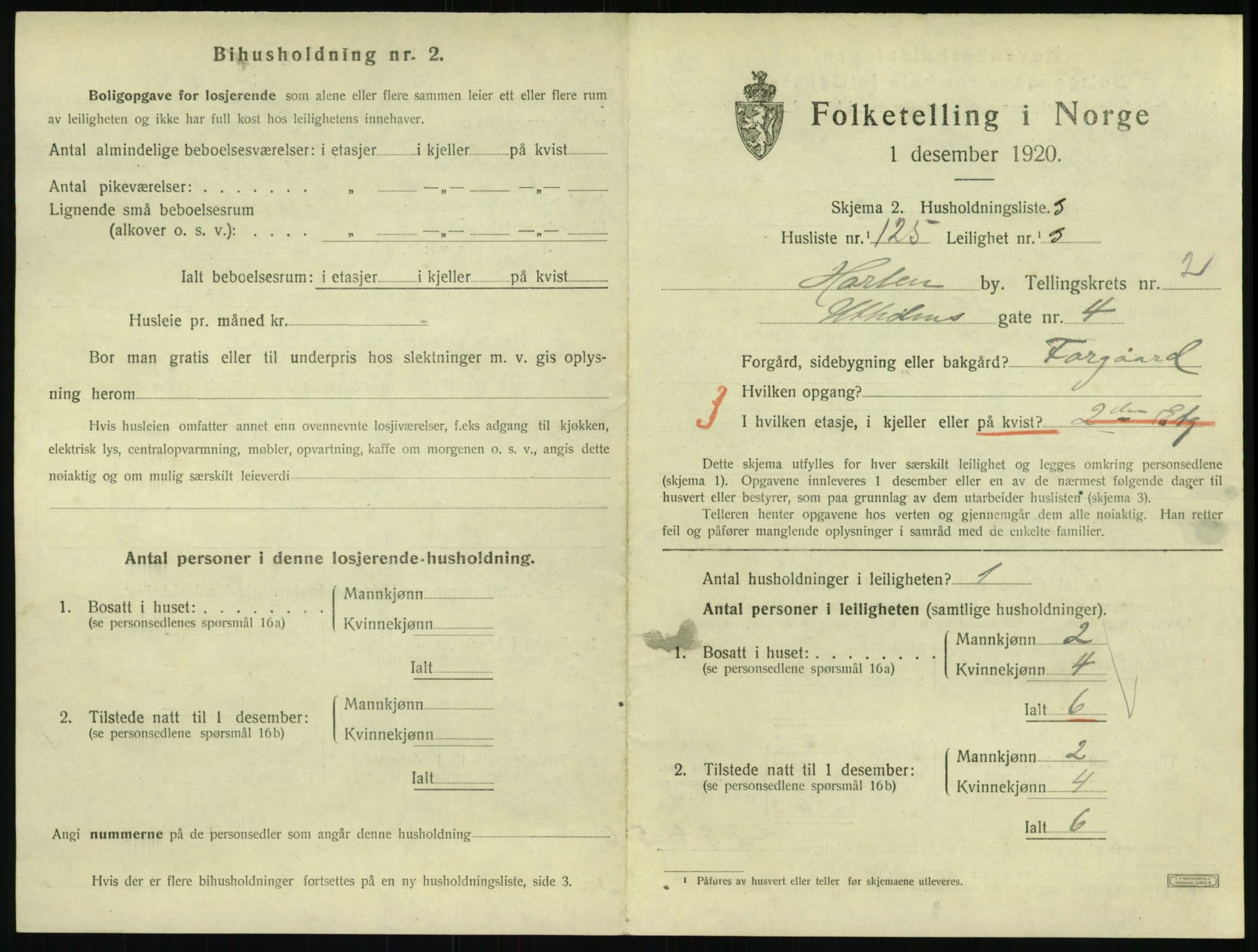 SAKO, 1920 census for Horten, 1920, p. 3793