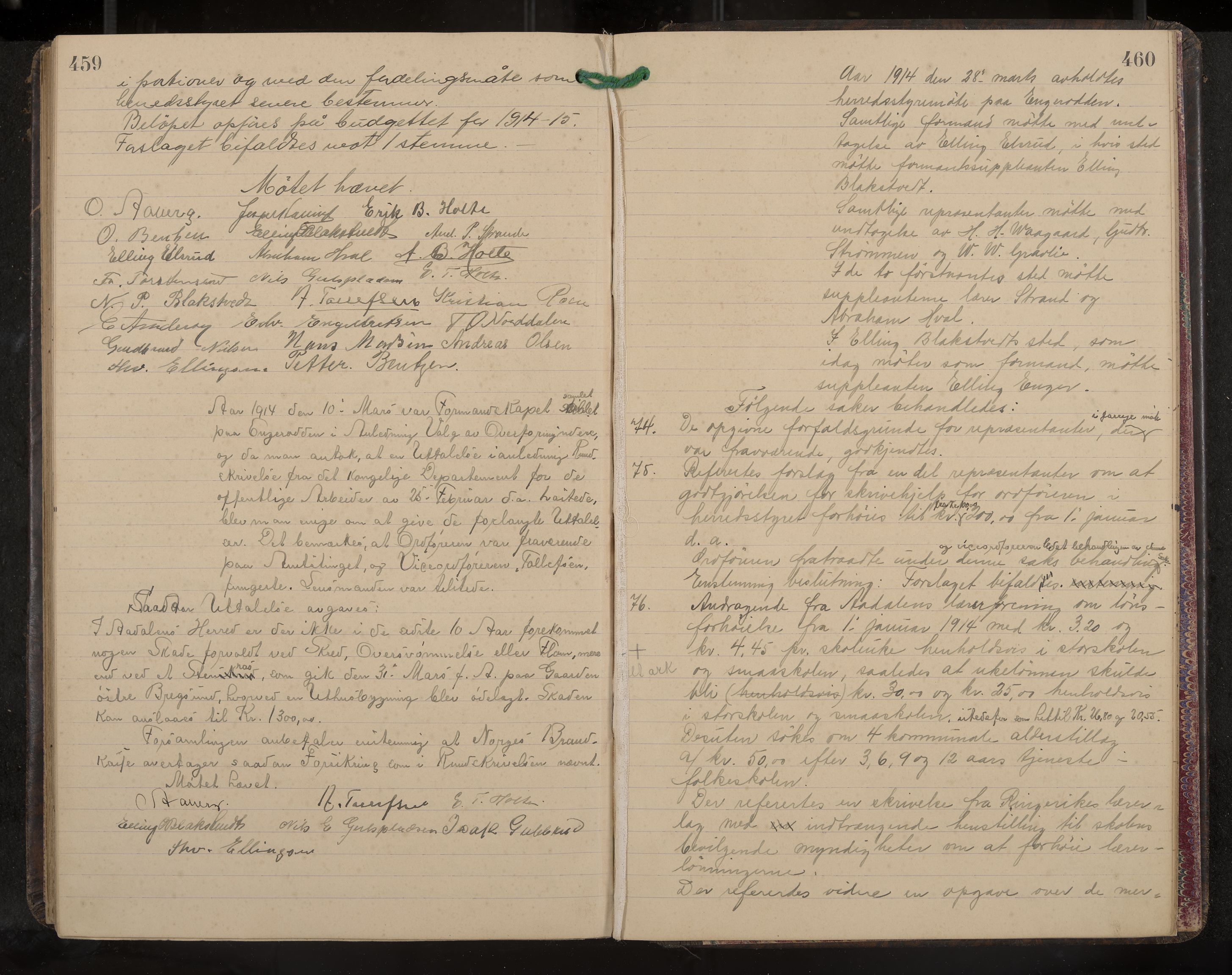 Ådal formannskap og sentraladministrasjon, IKAK/0614021/A/Aa/L0003: Møtebok, 1907-1914, p. 459-460