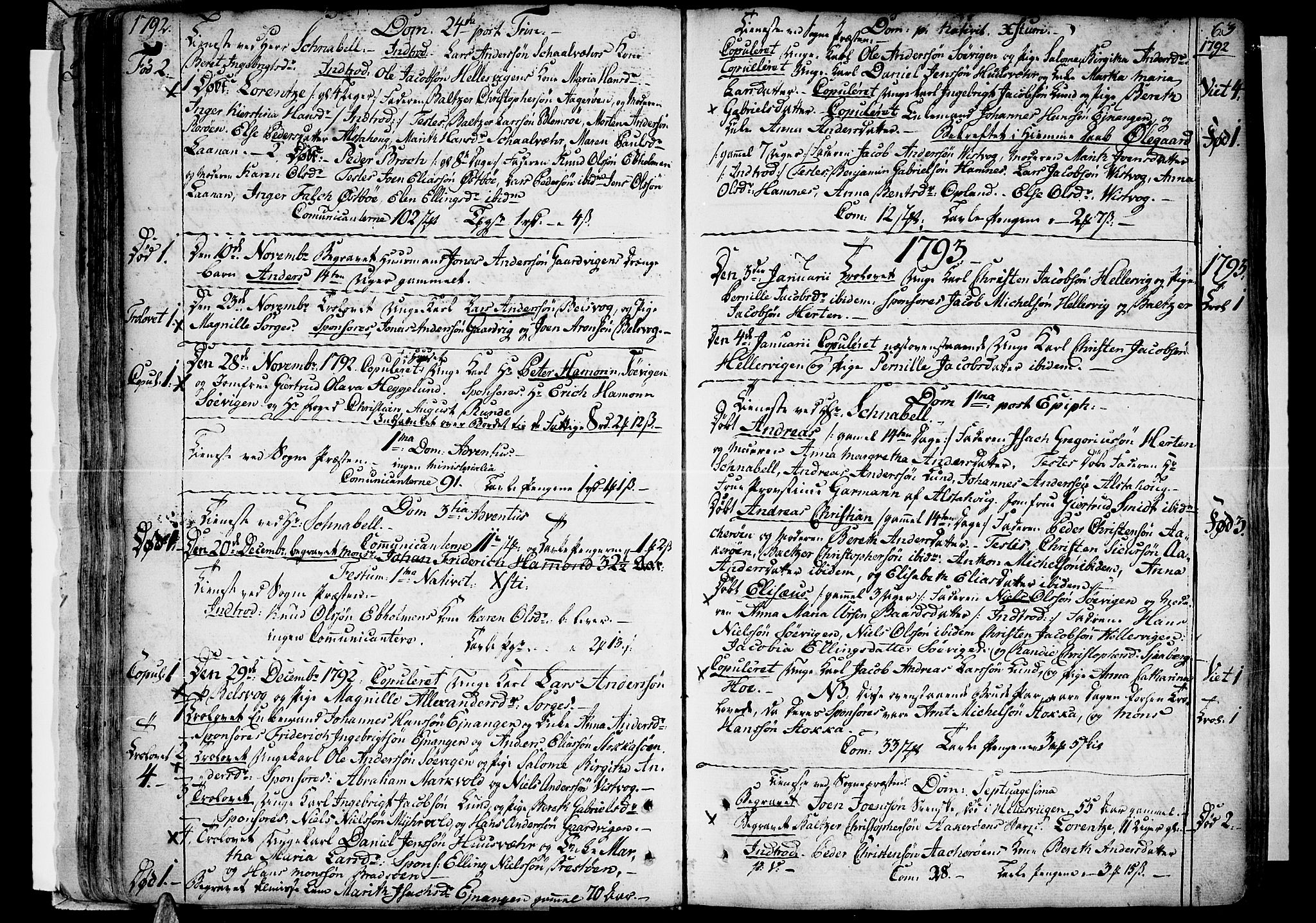 Ministerialprotokoller, klokkerbøker og fødselsregistre - Nordland, SAT/A-1459/830/L0439: Parish register (official) no. 830A07 /1, 1776-1800, p. 63