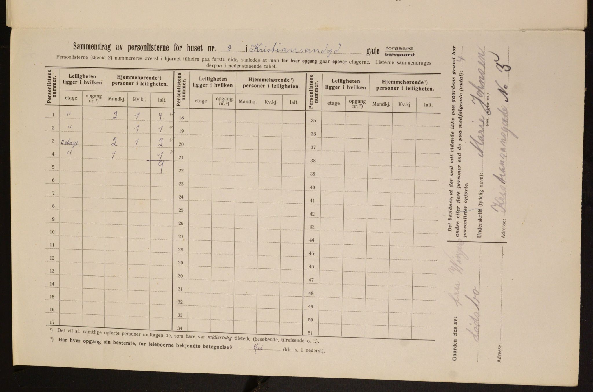 OBA, Municipal Census 1913 for Kristiania, 1913, p. 53948