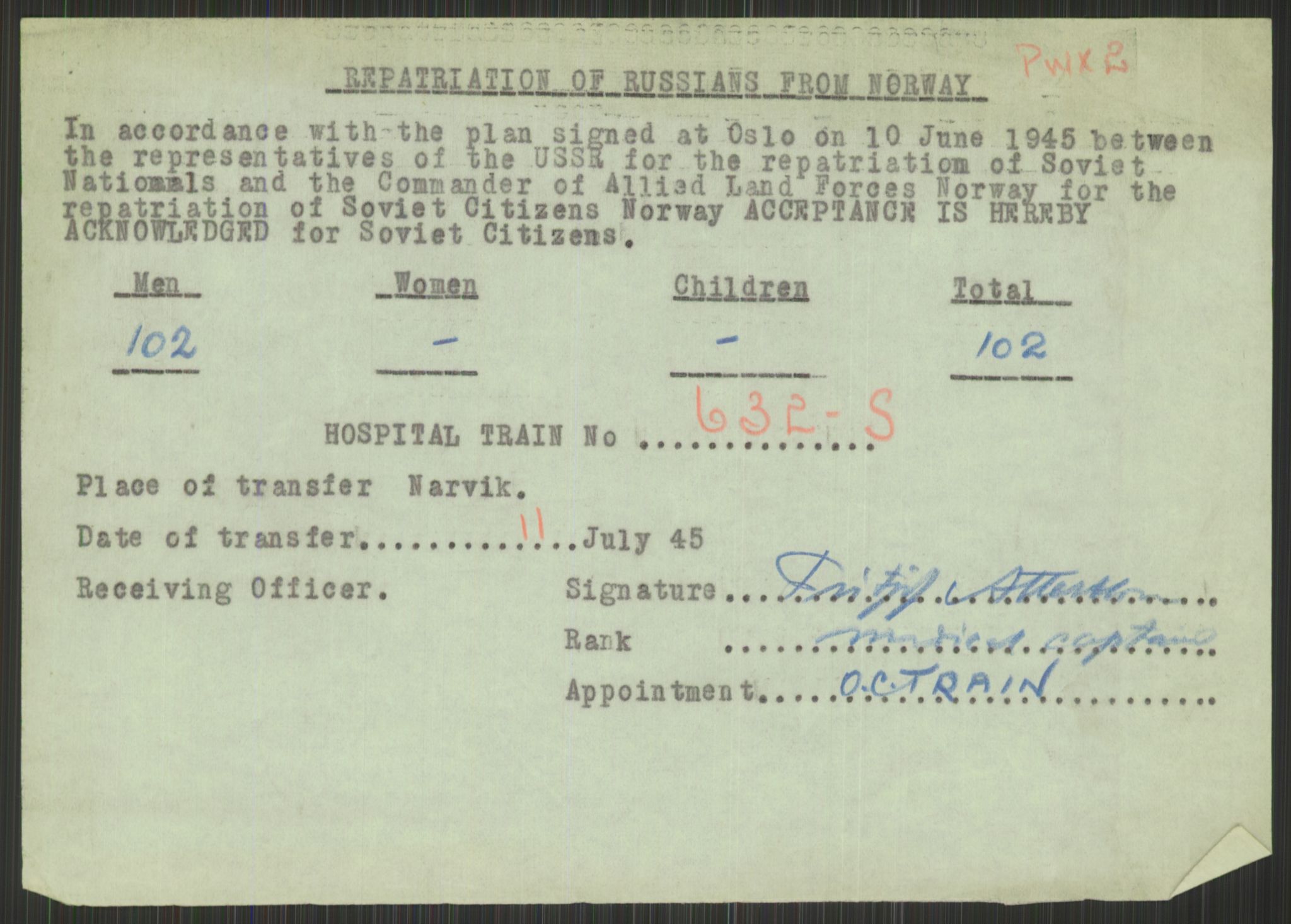 Flyktnings- og fangedirektoratet, Repatrieringskontoret, AV/RA-S-1681/D/Db/L0015: Displaced Persons (DPs) og sivile tyskere, 1945-1948, p. 765