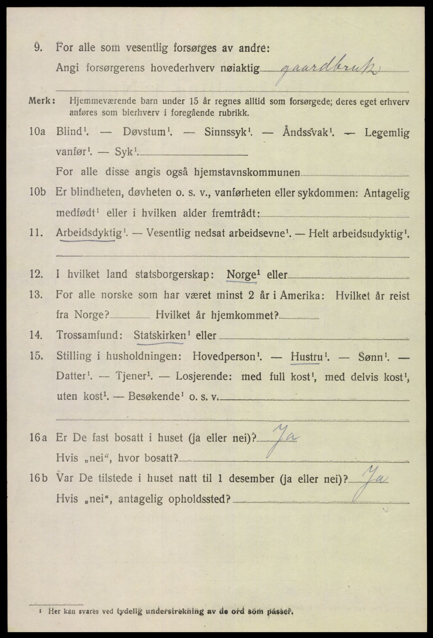 SAK, 1920 census for Eide, 1920, p. 949